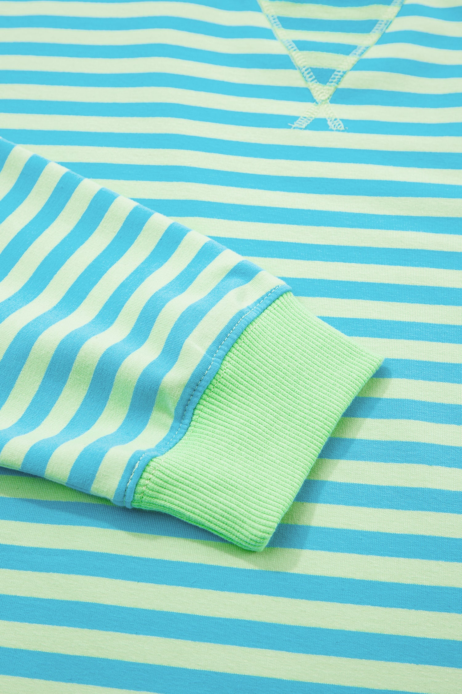 Pink Stripe Color Block Detail Long Sleeve Pullover Elastic Waist Pull On Shorts 2pcs Set-Two Piece Sets/Short Sets-[Adult]-[Female]-2022 Online Blue Zone Planet