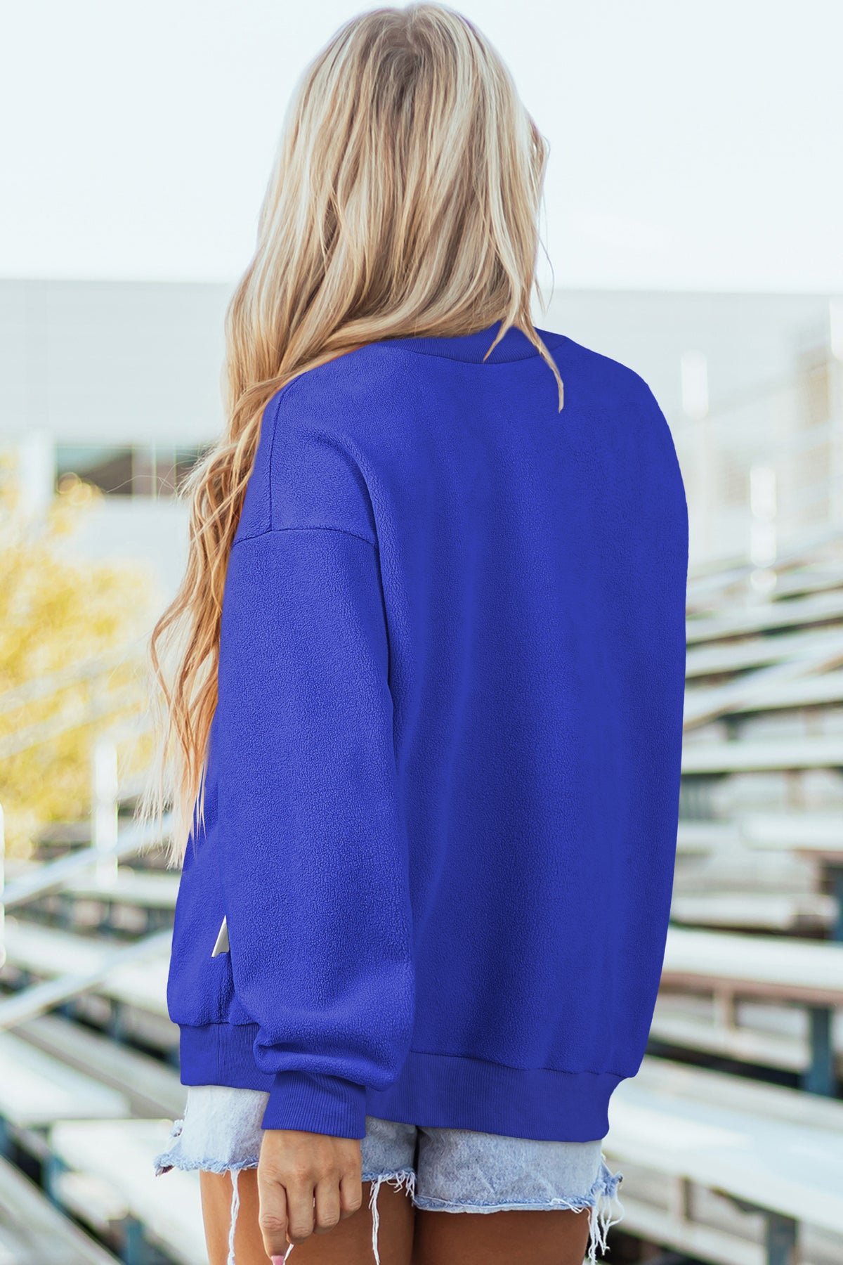 Black Oversize Drop Shoulder Reversible Mock Neck Sweatshirt-Tops/Sweatshirts & Hoodies-[Adult]-[Female]-2022 Online Blue Zone Planet