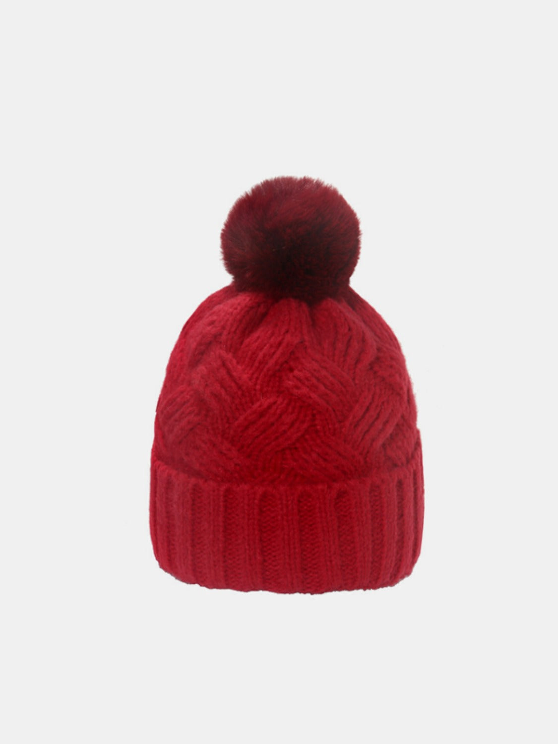 Roll Rim Cable-Knit Hat-BEANIES-[Adult]-[Female]-Deep Red-One Size-2022 Online Blue Zone Planet