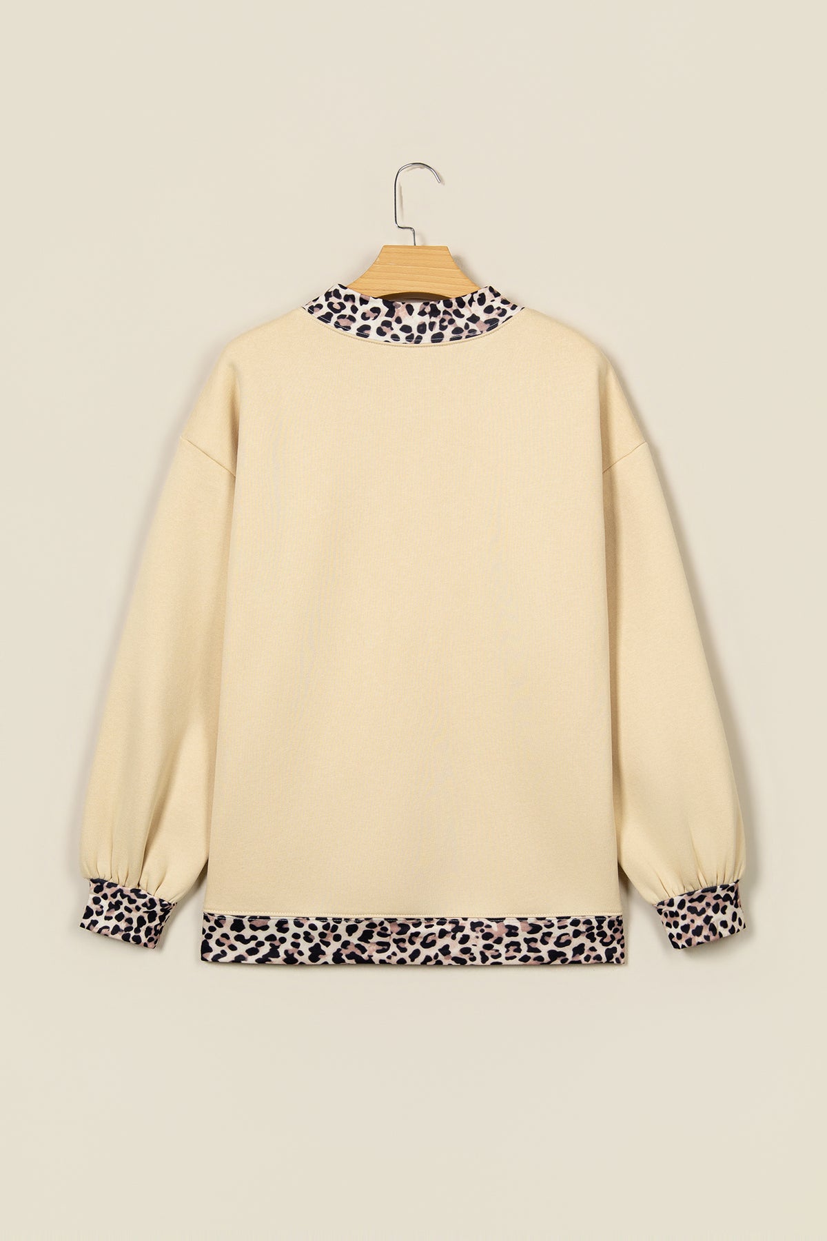 Coffee Polka Dot Trim High Neck BLESSED Letter Graphic Baggy Sweatshirt-Tops/Sweatshirts & Hoodies-[Adult]-[Female]-2022 Online Blue Zone Planet