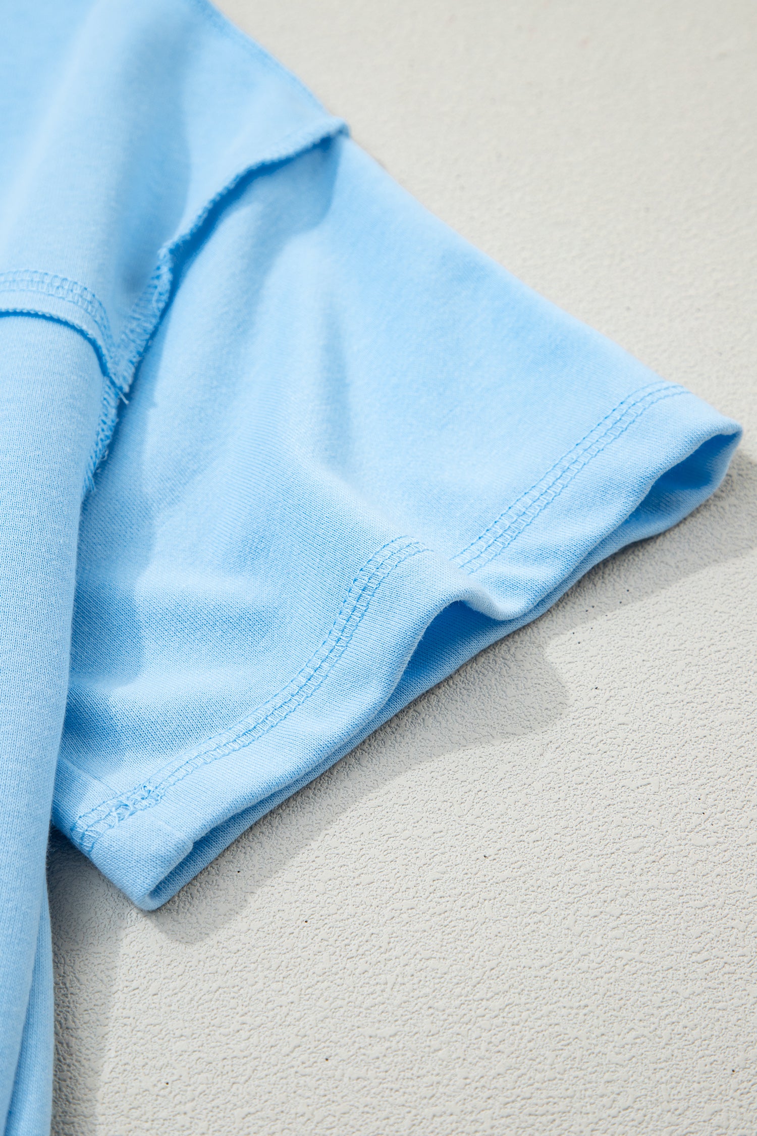 Sky Blue Drop Shoulder Boxy Tee and Barrel Pants Set-Two Piece Sets/Pant Sets-[Adult]-[Female]-2022 Online Blue Zone Planet