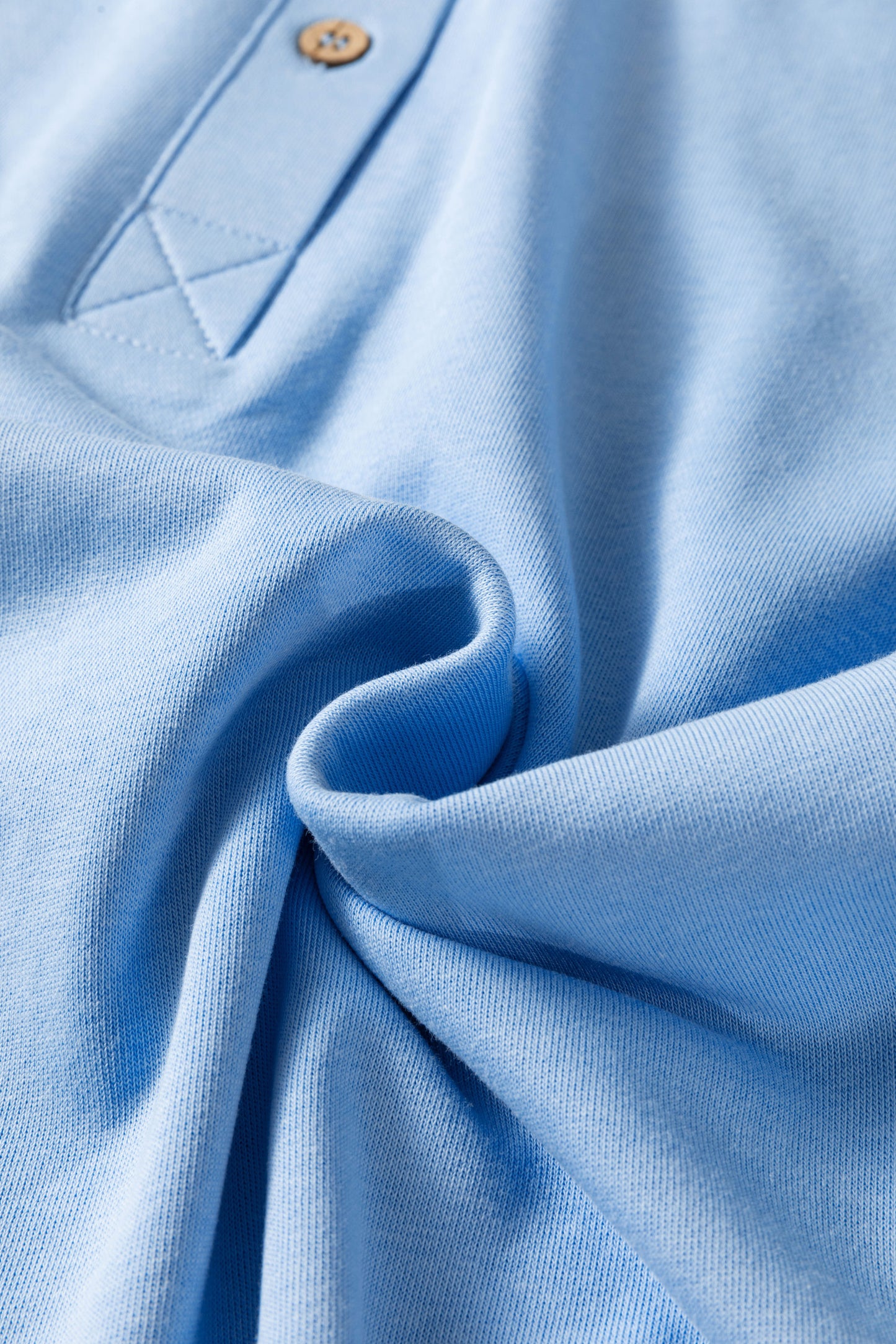 Mist Blue Solid Color Polo Tee Elastic Waist Shorts Plus Size Outfit-Plus Size/Plus Size Loungewear-[Adult]-[Female]-2022 Online Blue Zone Planet