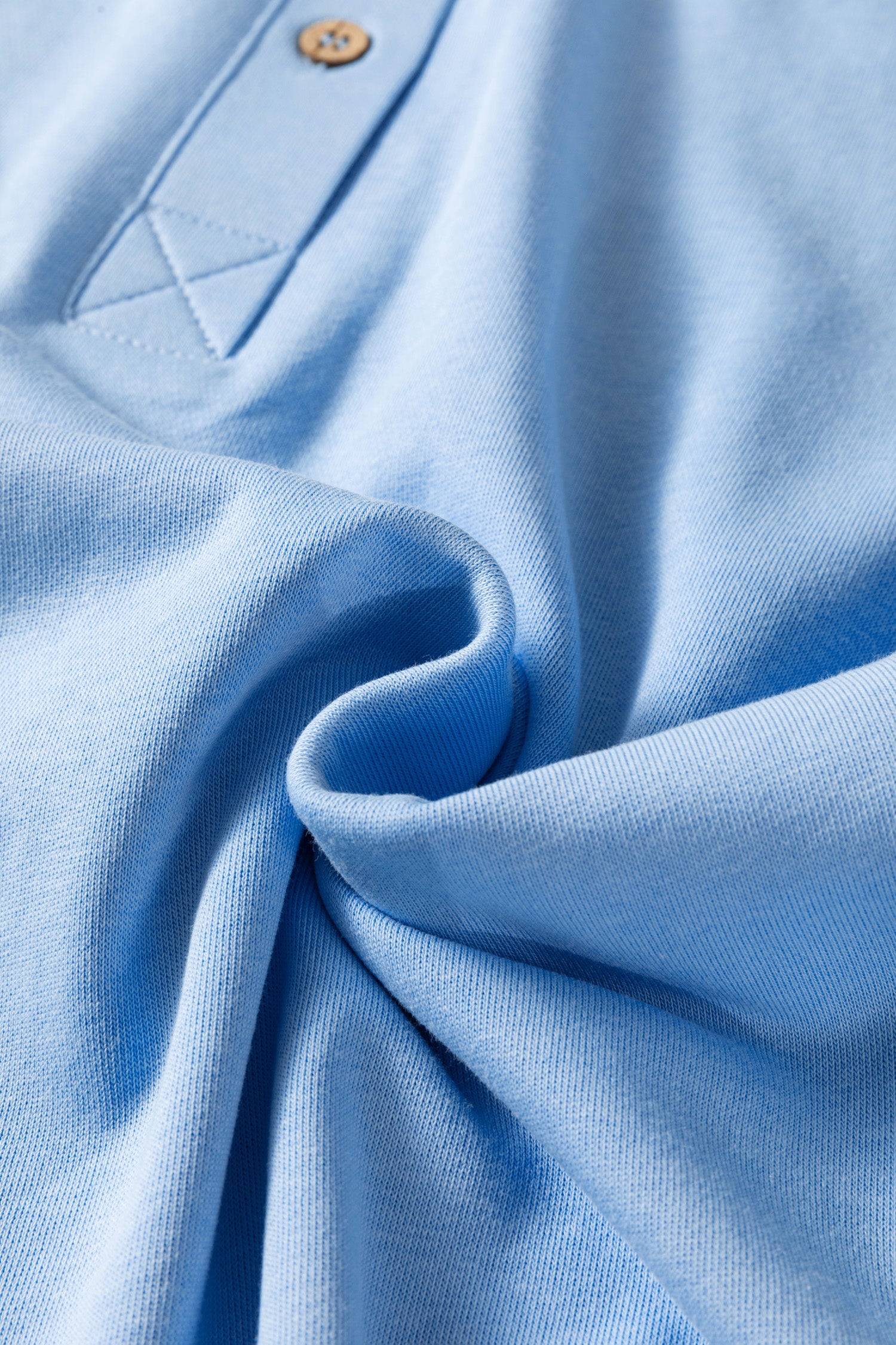 Mist Blue Solid Color Polo Tee Elastic Waist Shorts Plus Size Outfit-Plus Size/Plus Size Loungewear-[Adult]-[Female]-2022 Online Blue Zone Planet