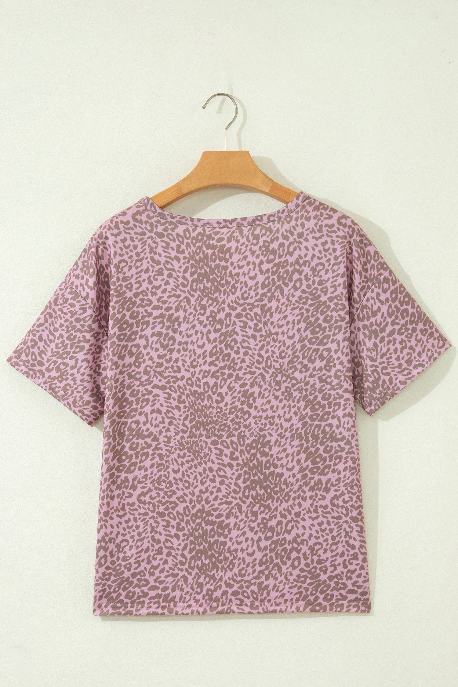 Khaki Leopard Retro Studded Star Patch Loose Tee-Tops/Tops & Tees-[Adult]-[Female]-2022 Online Blue Zone Planet