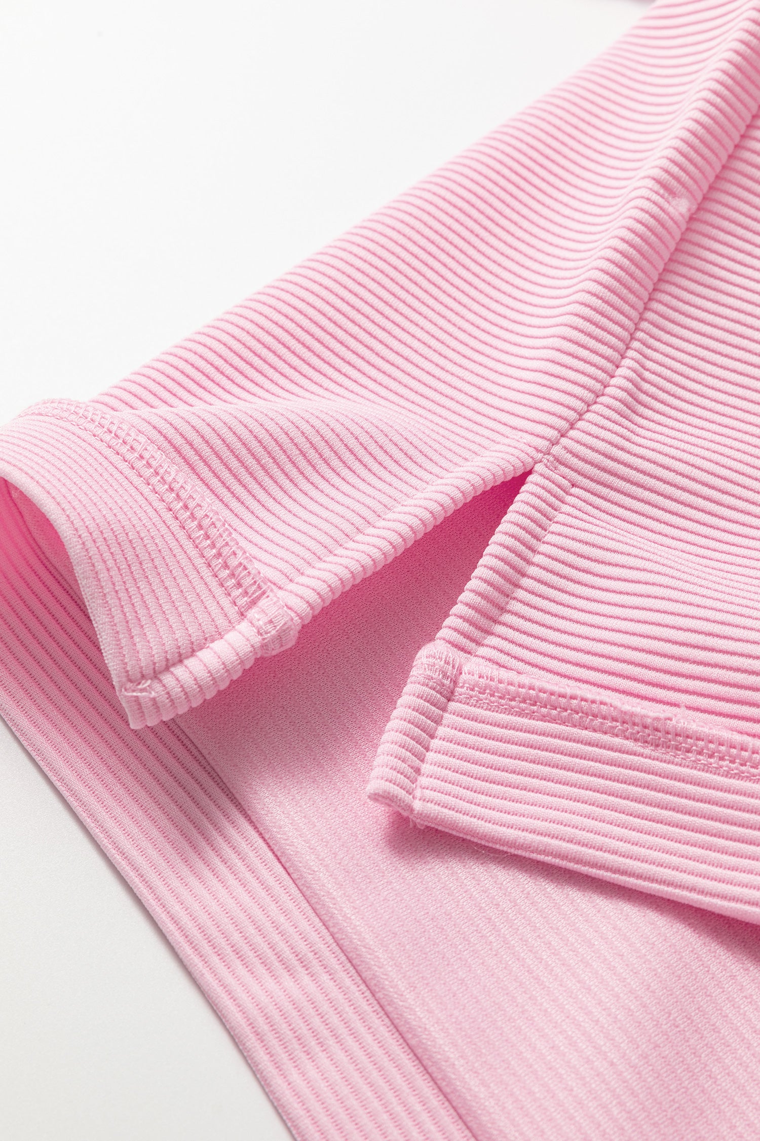 Pink Drop Shoulder Long Sleeve Plus Size Ribbed Top-Plus Size/Plus Size Tops/Plus Size Long Sleeve Tops-[Adult]-[Female]-2022 Online Blue Zone Planet