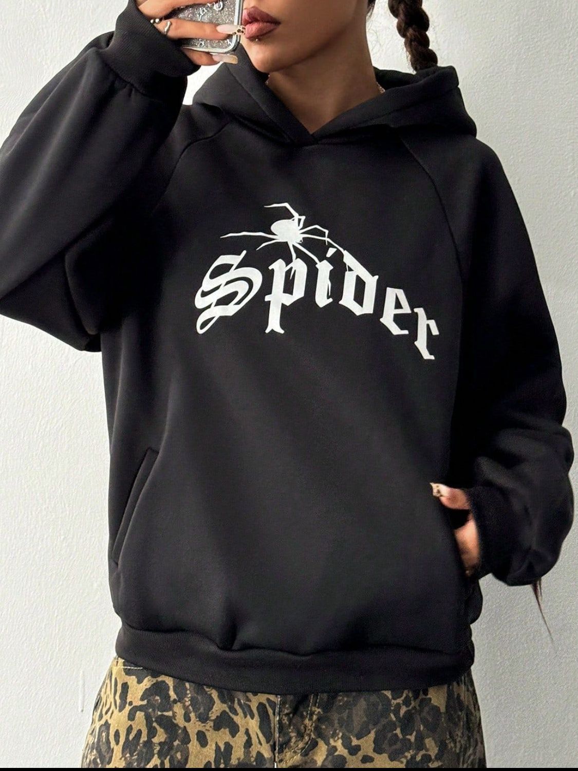 SPIDER Long Sleeve Hoodie with Kangaroo Pocket-TOPS / DRESSES-[Adult]-[Female]-2022 Online Blue Zone Planet