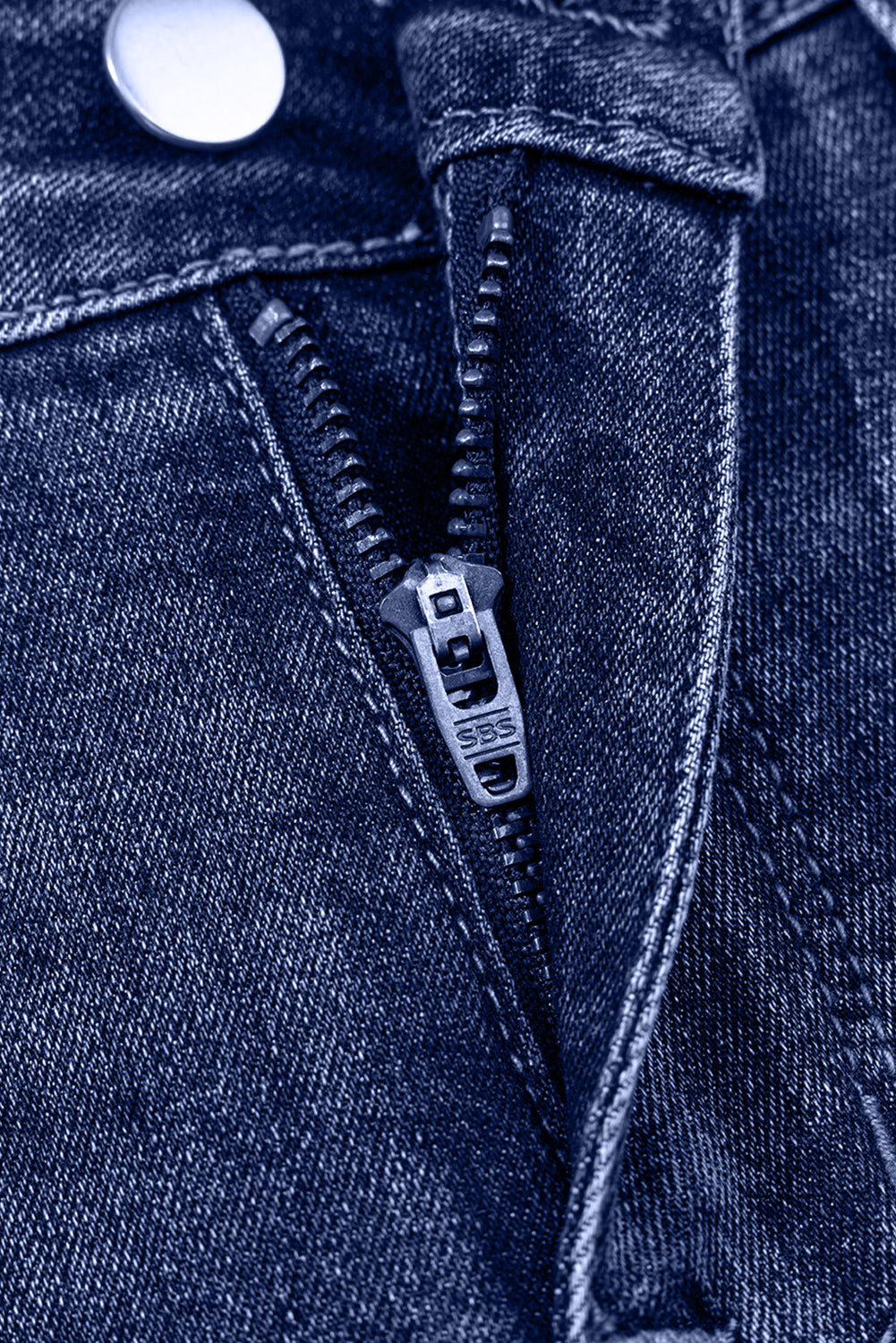 Real Teal Folded Cuffs Distressed Straight High Waist Jeans-Bottoms/Jeans-[Adult]-[Female]-2022 Online Blue Zone Planet