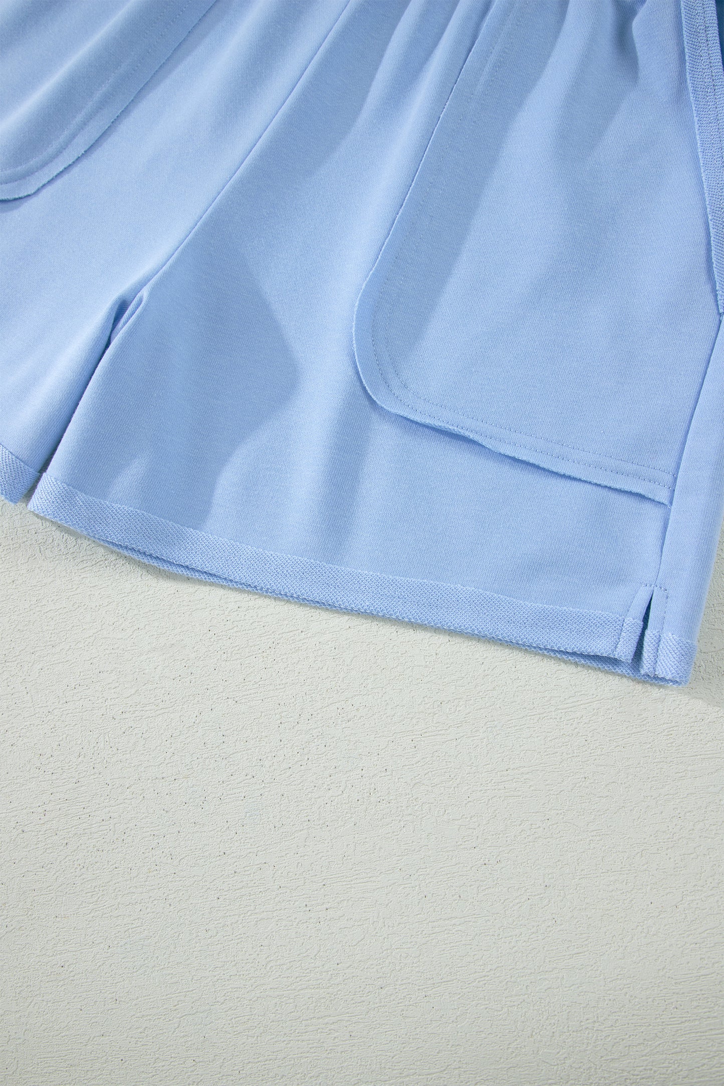 Banana Cream Loose Polo Tee Elastic Waist 2pcs Short Set-Two Piece Sets/Short Sets-[Adult]-[Female]-2022 Online Blue Zone Planet