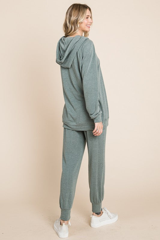 Super Lady Full Size Long Sleeve Hoodie and Tied Pants Set-TOPS / DRESSES-[Adult]-[Female]-2022 Online Blue Zone Planet