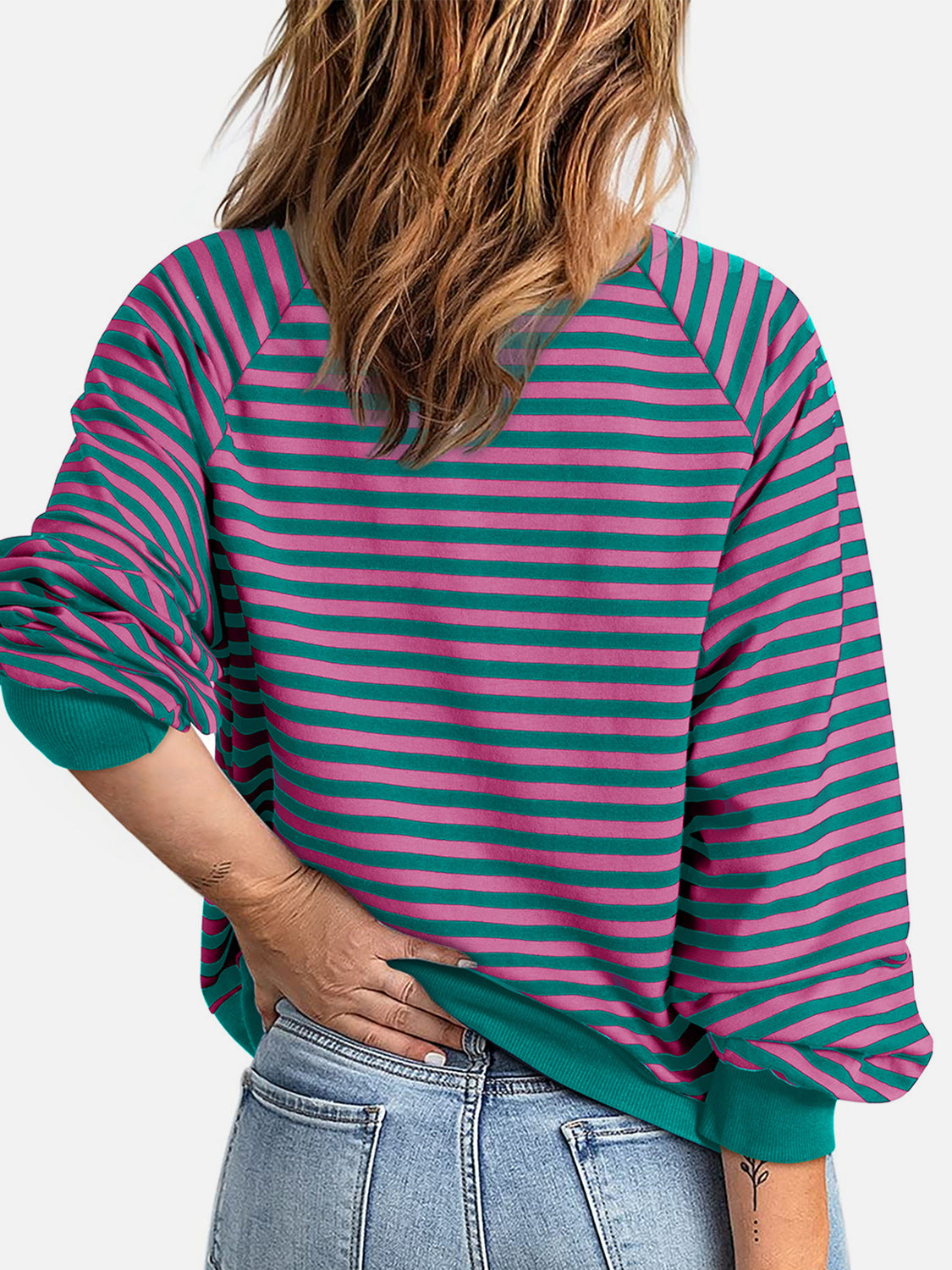 Striped Zip Up Long Sleeve Sweatshirt-TOPS / DRESSES-[Adult]-[Female]-2022 Online Blue Zone Planet