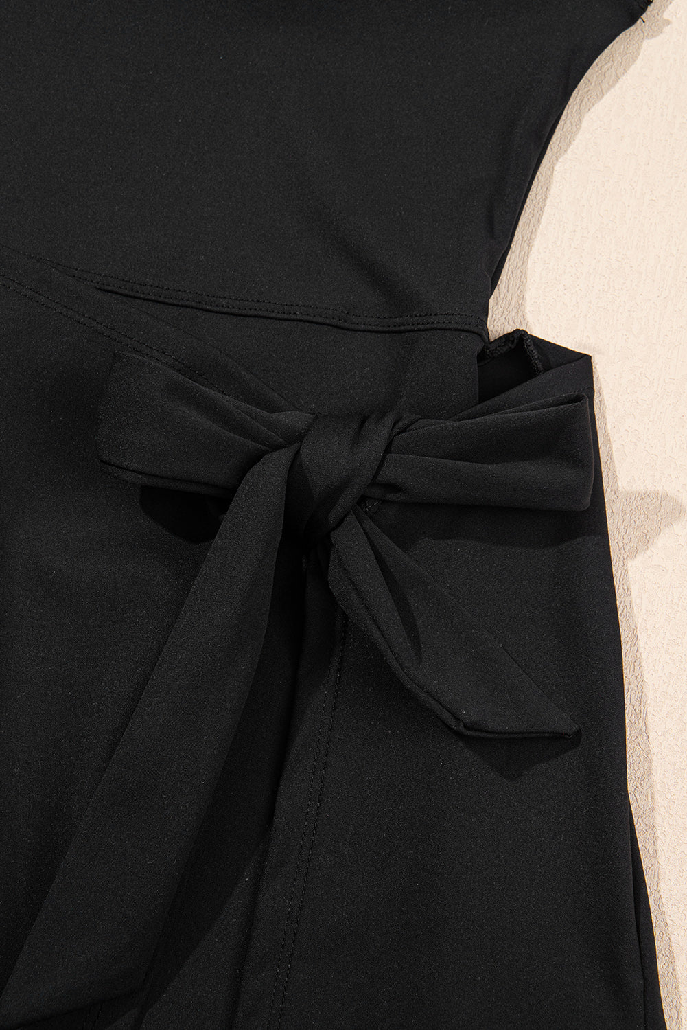 Black Sleeveless Knot Skirt Hem Sports Romper-Activewear/Yoga Jumpsuits-[Adult]-[Female]-2022 Online Blue Zone Planet