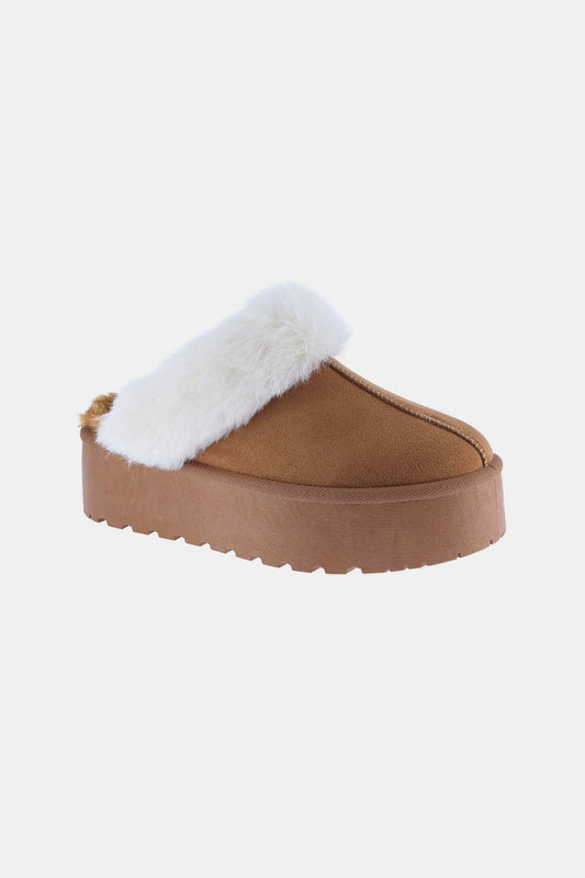 Blue Zone Planet | Weeboo Thick Bottom Fur Trim Snow Slippers-SHOES-[Adult]-[Female]-Tan-6.5-2022 Online Blue Zone Planet