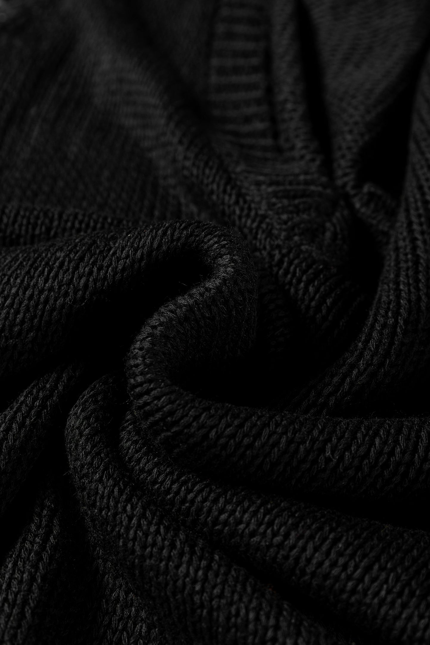 Black Solid V Neck Pointelle Knit Sleeve Patchwork Sweater-TOPS / DRESSES-[Adult]-[Female]-2022 Online Blue Zone Planet