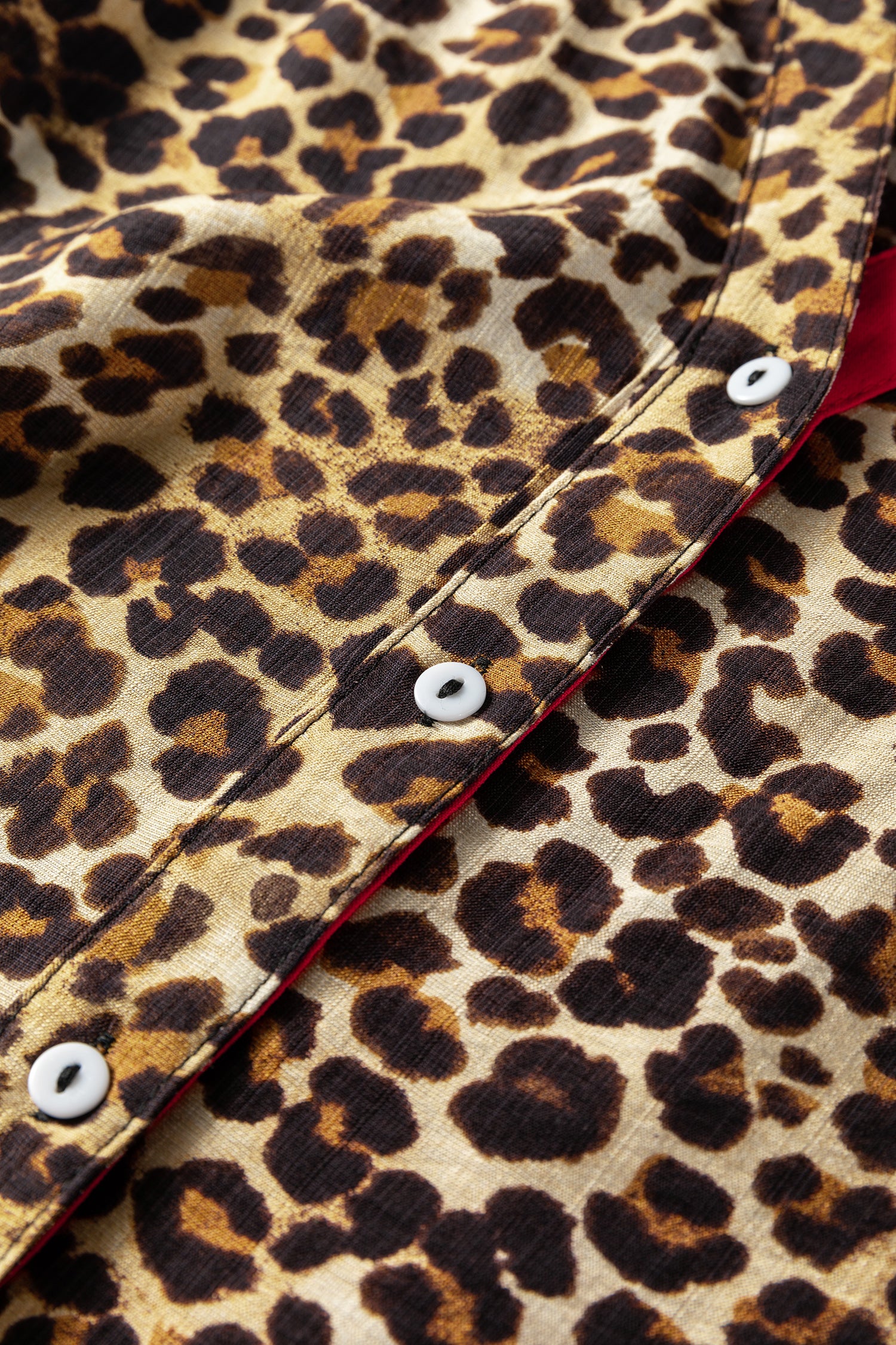 Brown Fierce Leopard Allure Contrast Ruffle Trim V Neck Shirt-Tops/Blouses & Shirts-[Adult]-[Female]-2022 Online Blue Zone Planet