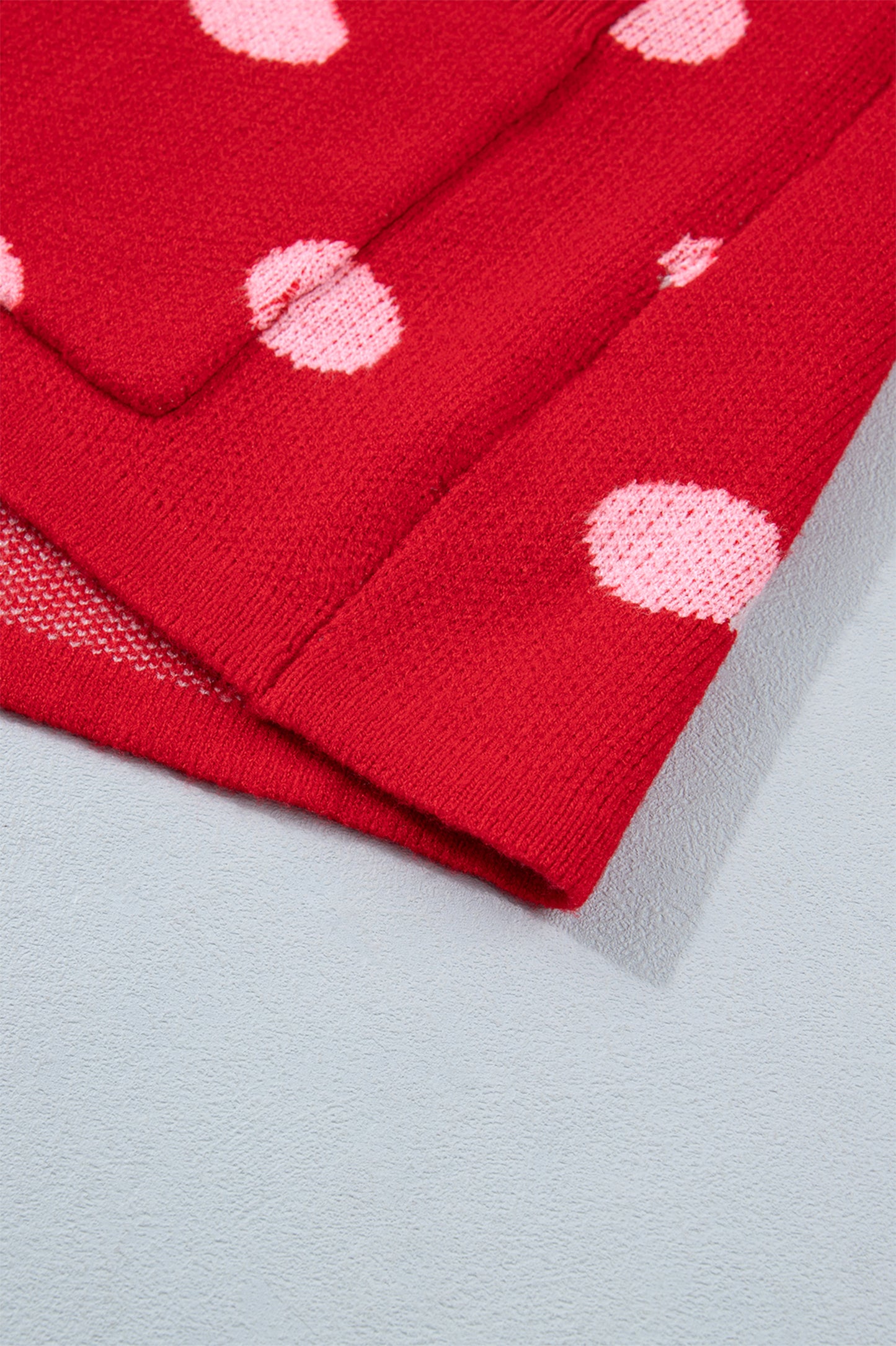 Red Polka Dot Sleeveless Knit Button Drop Shoulder Sweater Vest-TOPS / DRESSES-[Adult]-[Female]-2022 Online Blue Zone Planet