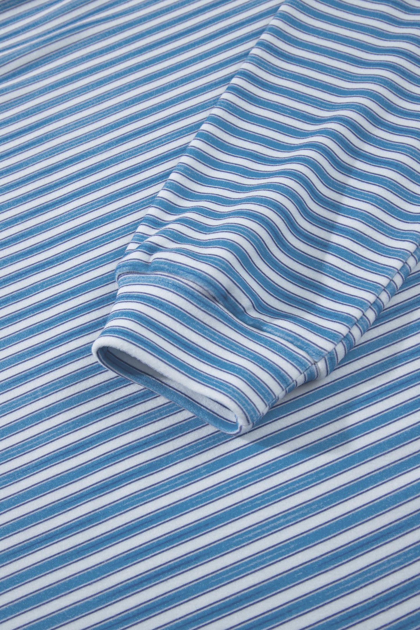 Sky Blue Stripe Long Sleeve Oversized Top Pocketed Casual Shorts Two Piece Set-Two Piece Sets/Short Sets-[Adult]-[Female]-2022 Online Blue Zone Planet