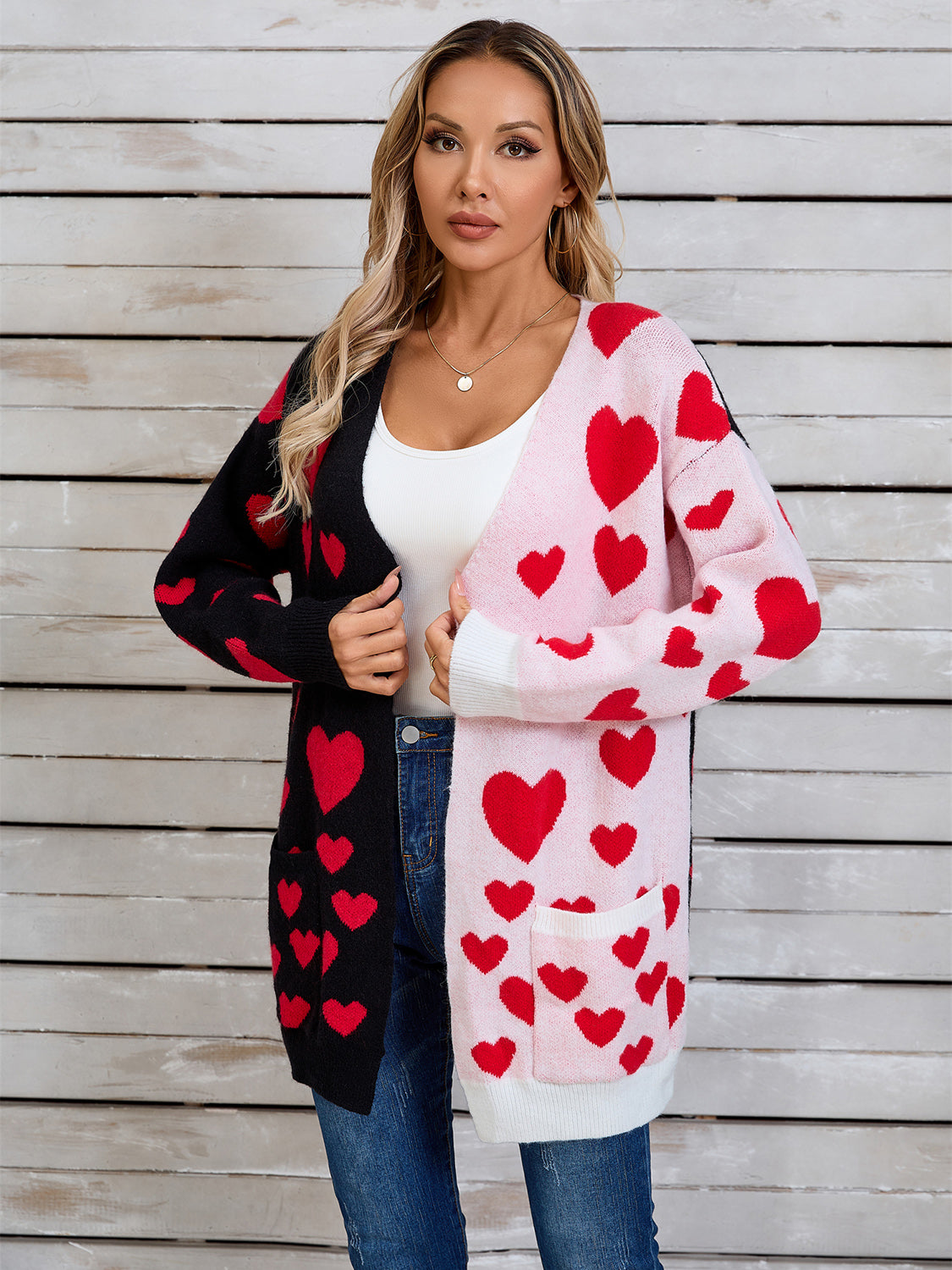 Angel Wings Heart Open Front Long Sleeve Cardigan-TOPS / DRESSES-[Adult]-[Female]-2022 Online Blue Zone Planet