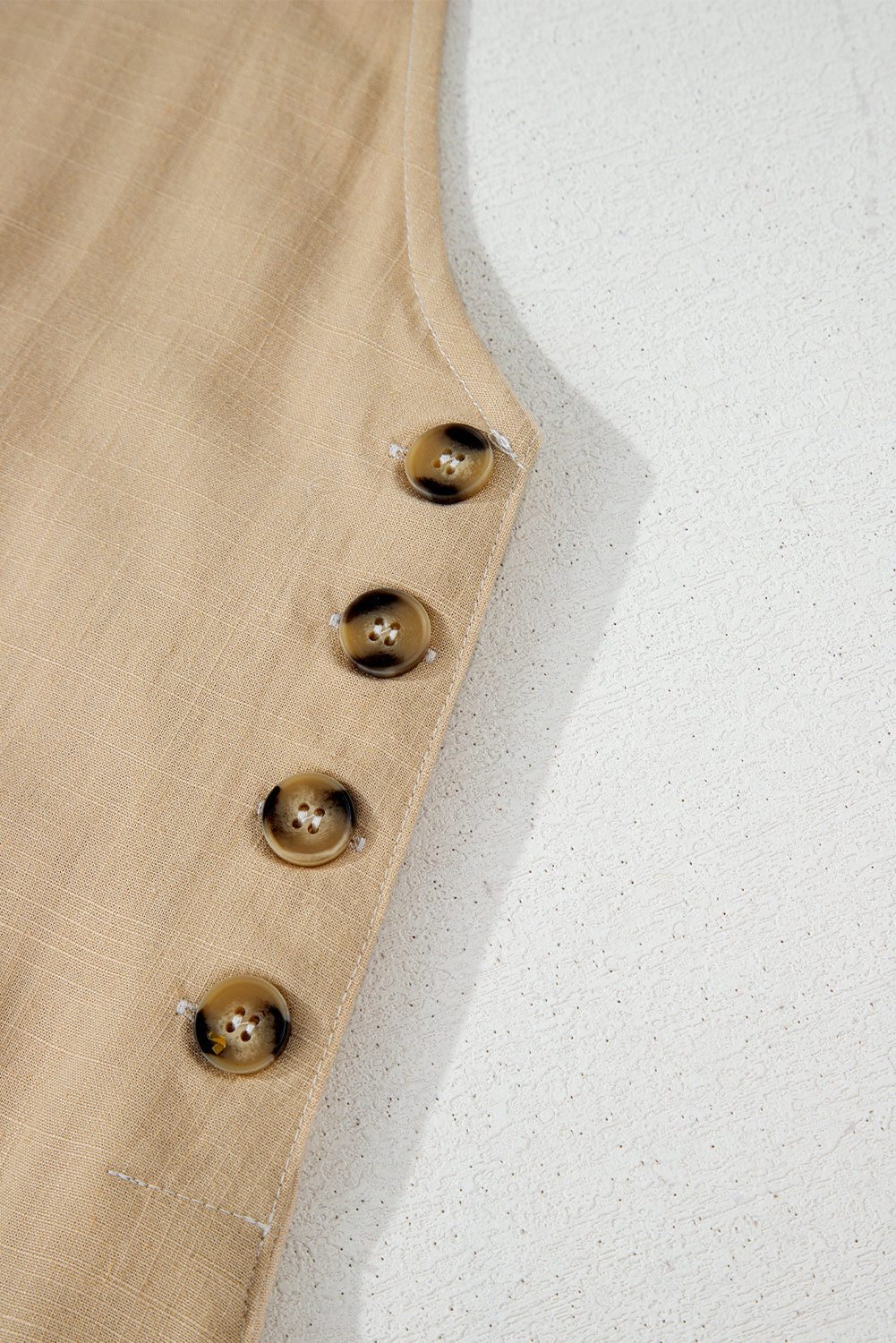 Parchment Side Buttons Sleeveless Overall Mini Dress-TOPS / DRESSES-[Adult]-[Female]-2022 Online Blue Zone Planet