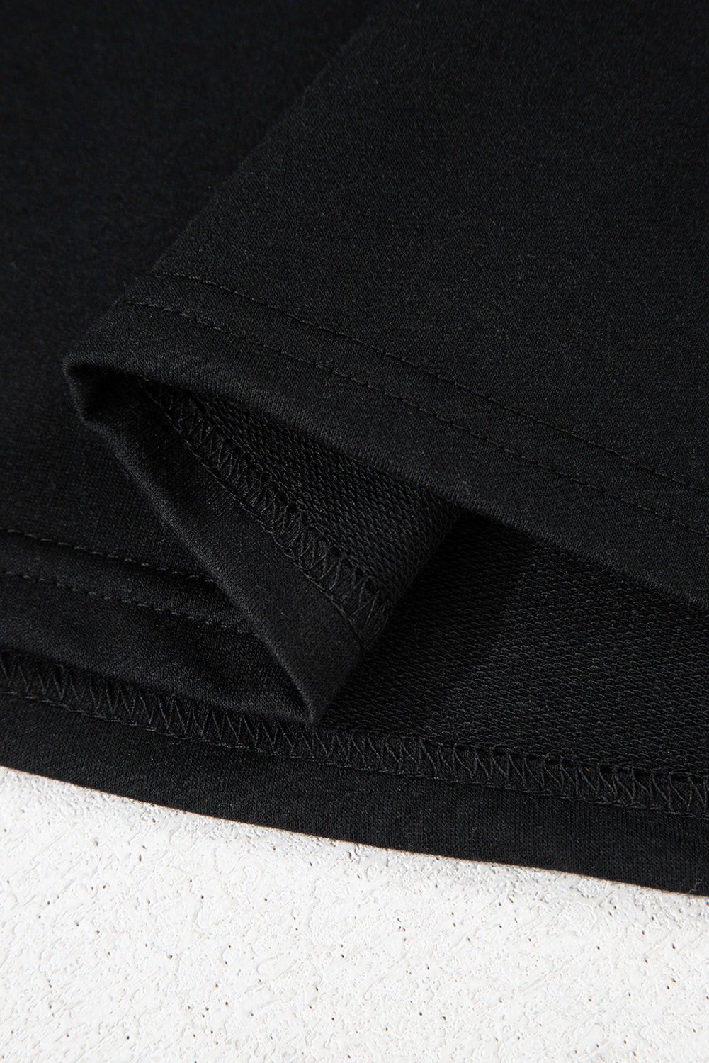 Black Striped Patch Front Casual Tee-Tops/Tops & Tees-[Adult]-[Female]-2022 Online Blue Zone Planet