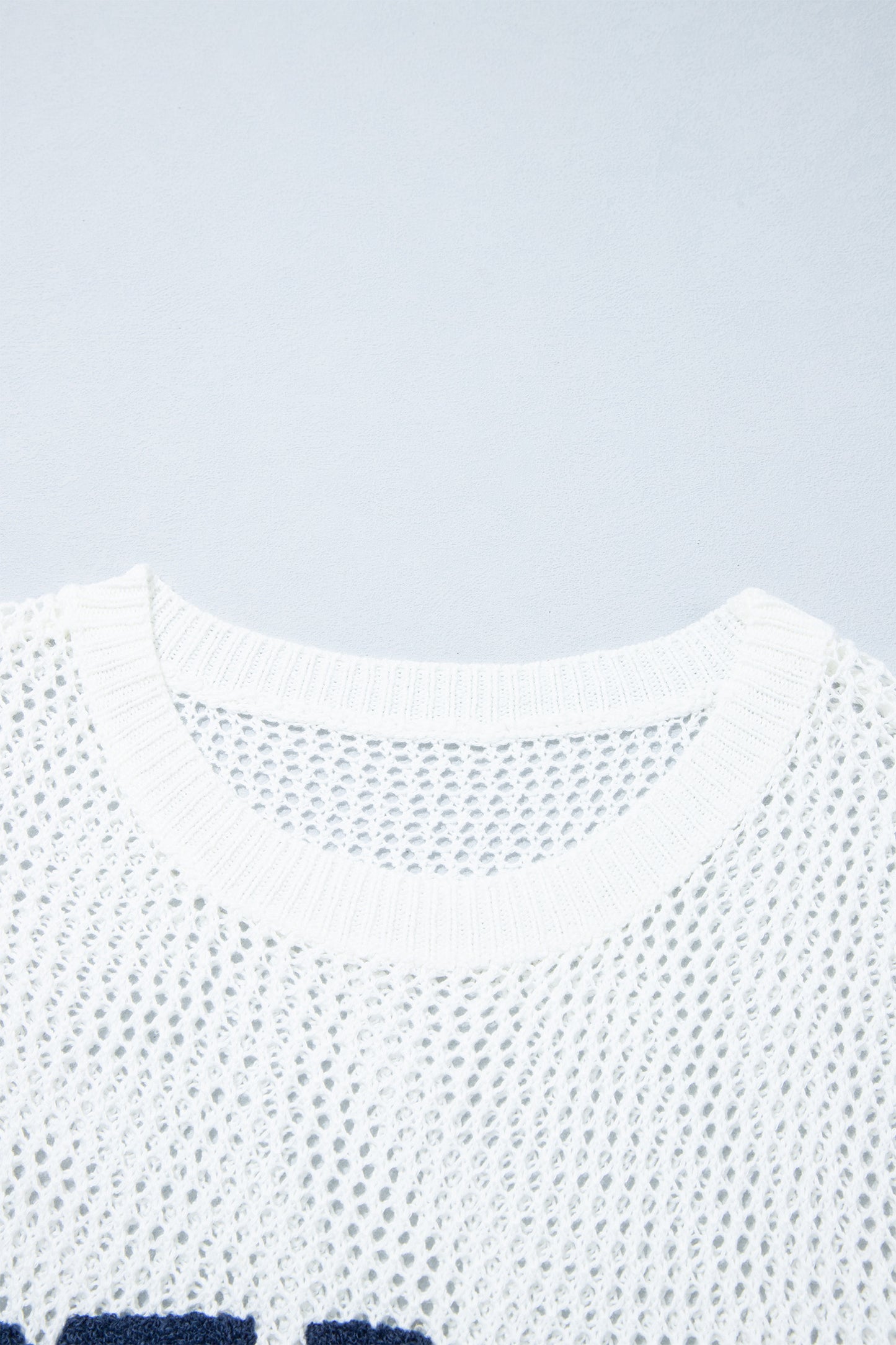 White Chenille BEACH Lettering Hollow Out Knit Casual Sweater-Sweaters & Cardigans/Sweaters-[Adult]-[Female]-2022 Online Blue Zone Planet