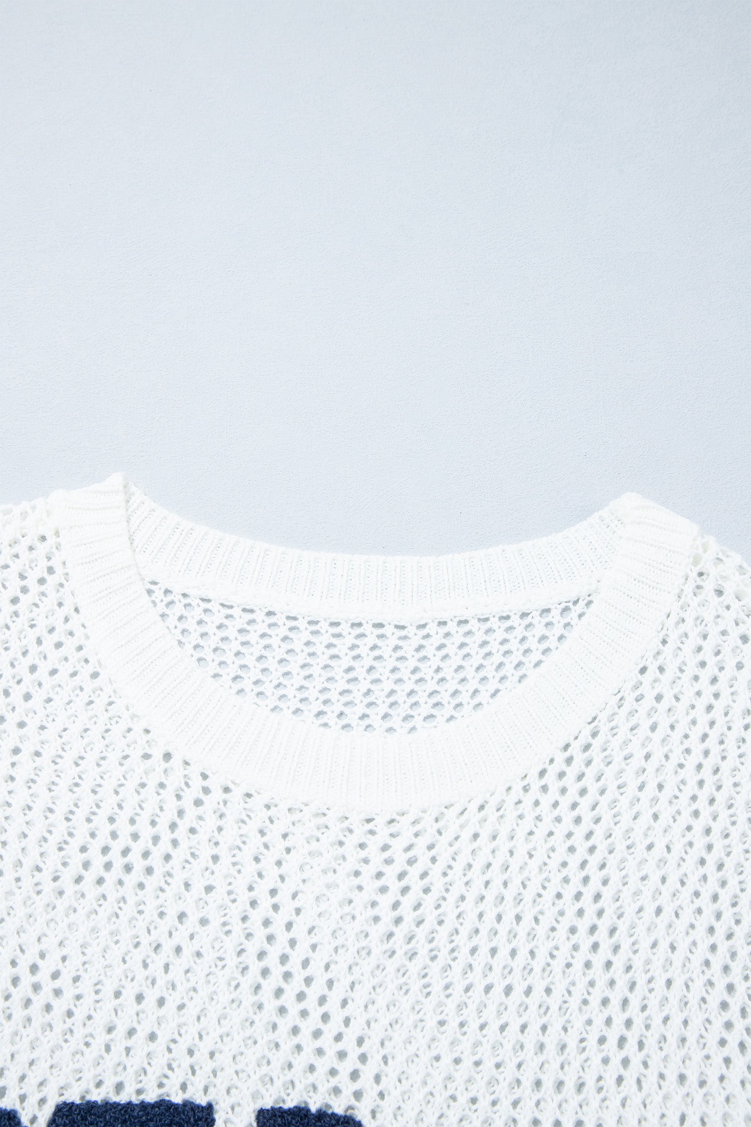 White Chenille BEACH Lettering Hollow Out Knit Casual Sweater-Sweaters & Cardigans/Sweaters-[Adult]-[Female]-2022 Online Blue Zone Planet
