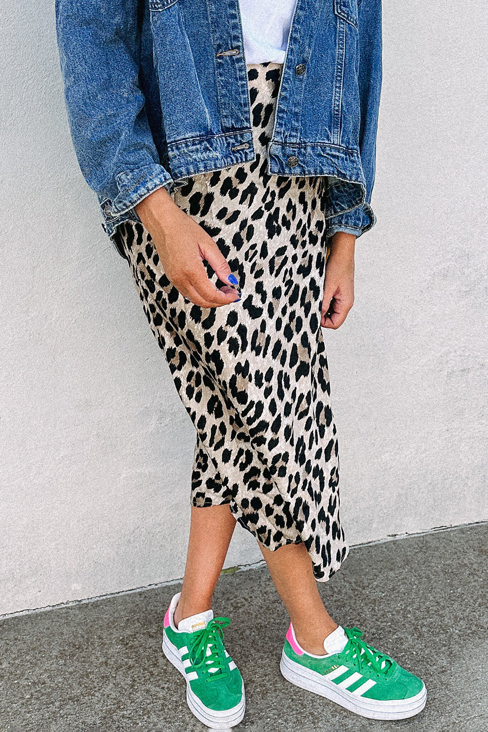 Brown Leopard Print High Waist Midi Skirt-Bottoms/Skirts & Petticoat-[Adult]-[Female]-2022 Online Blue Zone Planet
