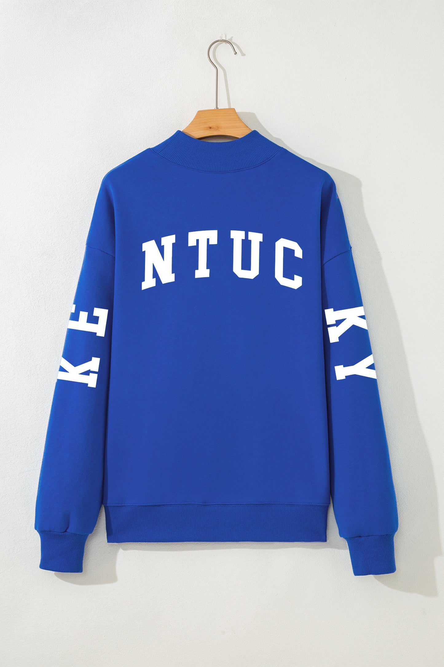 Dark Blue KY KENTUCKY Printed Mock Neck Sweatshirt-Graphic/Graphic Sweatshirts-[Adult]-[Female]-2022 Online Blue Zone Planet