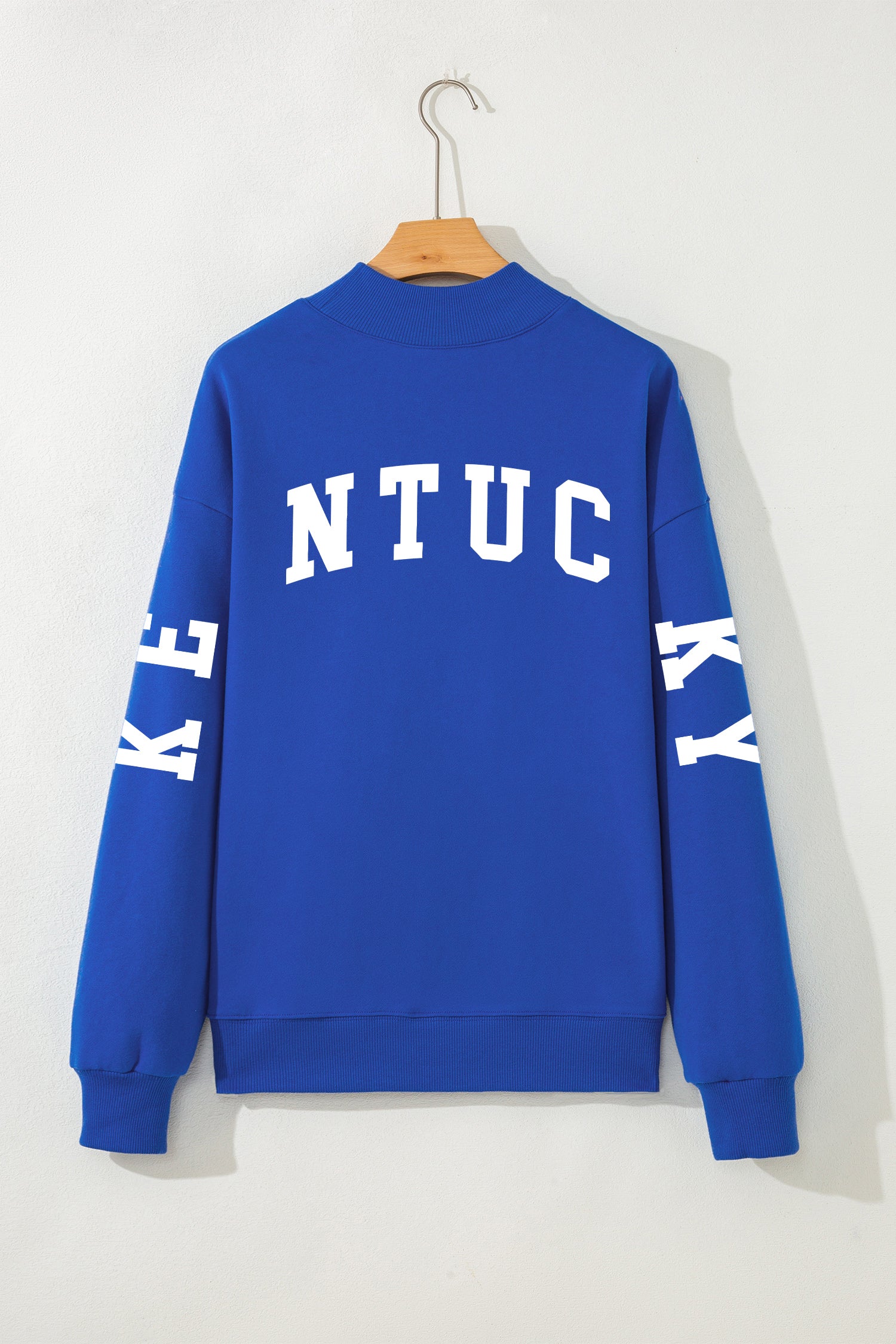 Dark Blue KY KENTUCKY Printed Mock Neck Sweatshirt-Graphic/Graphic Sweatshirts-[Adult]-[Female]-2022 Online Blue Zone Planet
