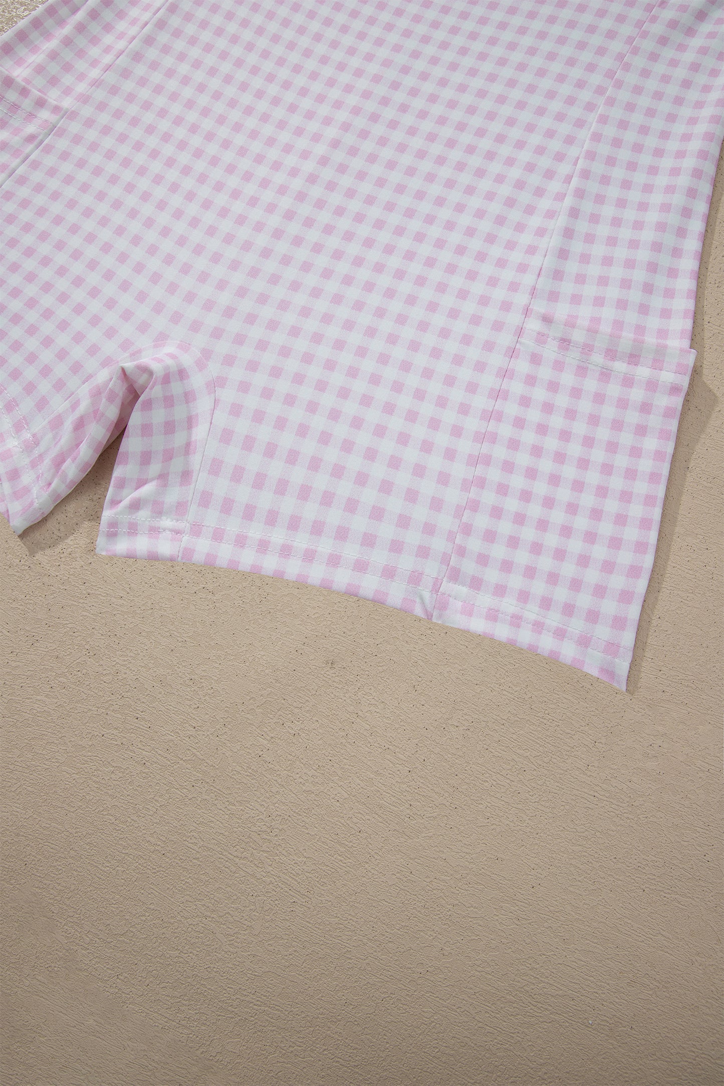 Yellow Cream Faux Two Piece Gingham Contrast Patchwork Loose Mini Dress-TOPS / DRESSES-[Adult]-[Female]-2022 Online Blue Zone Planet
