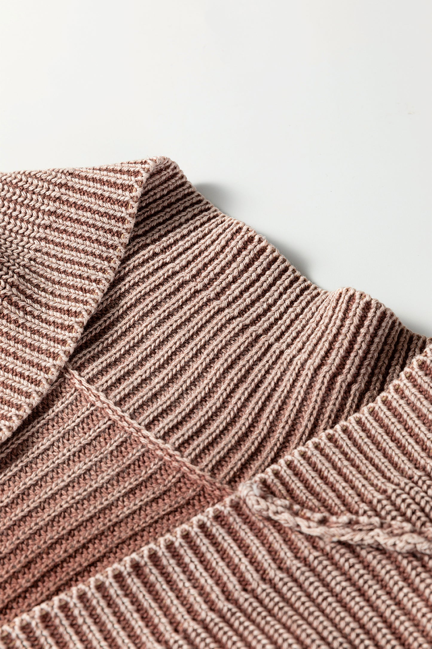 Chestnut Mineral Wash Exposed Seam Patchwork Knit Open Sweater Cardigan-TOPS / DRESSES-[Adult]-[Female]-2022 Online Blue Zone Planet