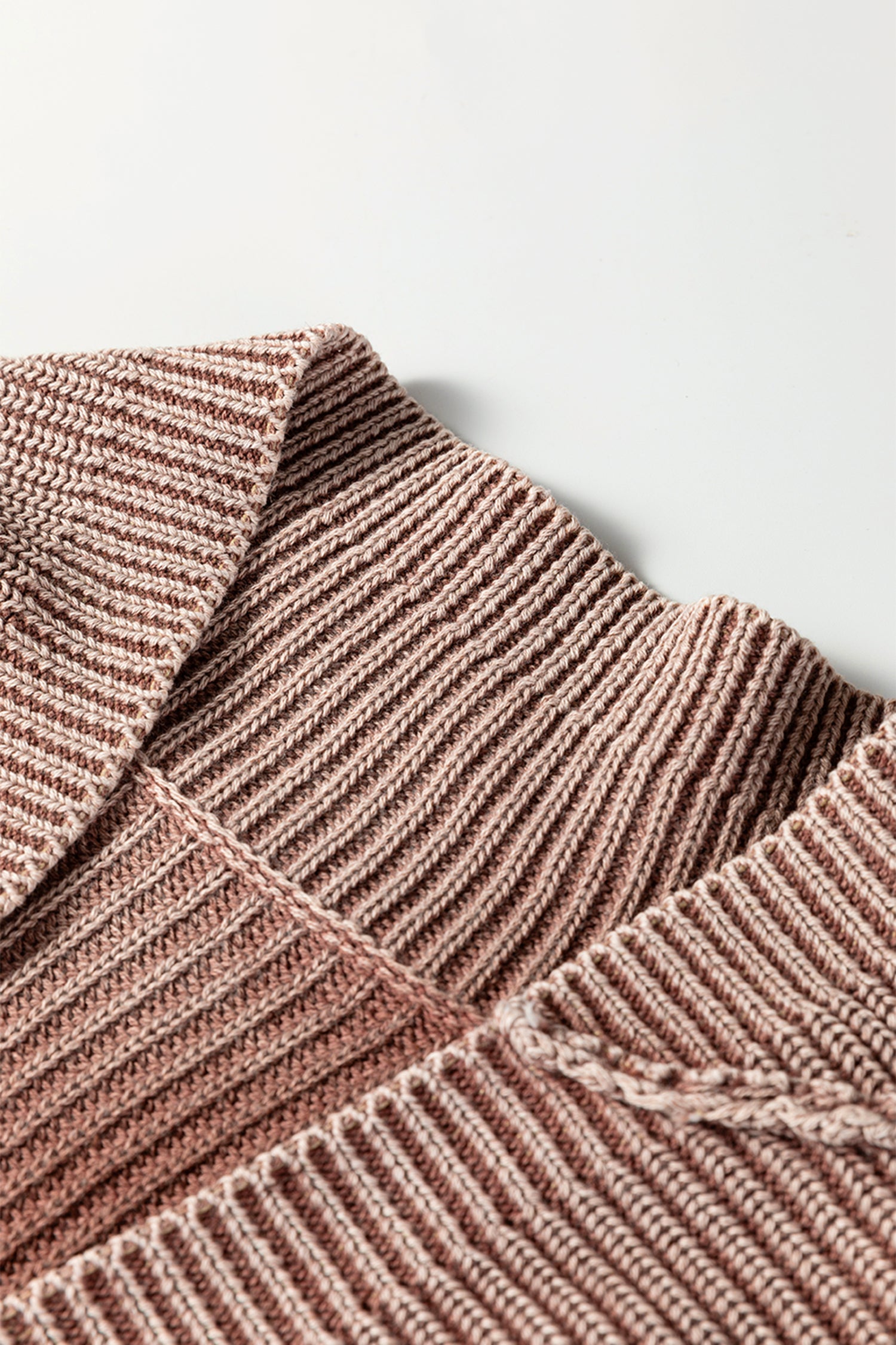 Chestnut Mineral Wash Exposed Seam Patchwork Knit Open Sweater Cardigan-TOPS / DRESSES-[Adult]-[Female]-2022 Online Blue Zone Planet