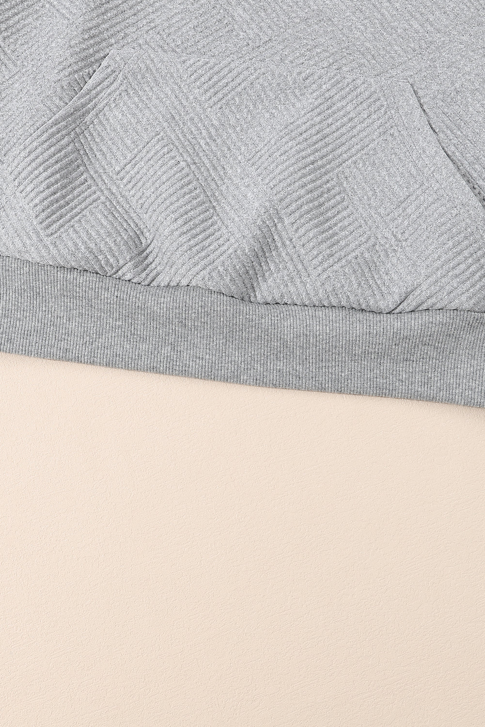 Light Grey Textured Knit Buttoned Kangaroo Pocket Sweatshirt-Tops/Sweatshirts & Hoodies-[Adult]-[Female]-2022 Online Blue Zone Planet
