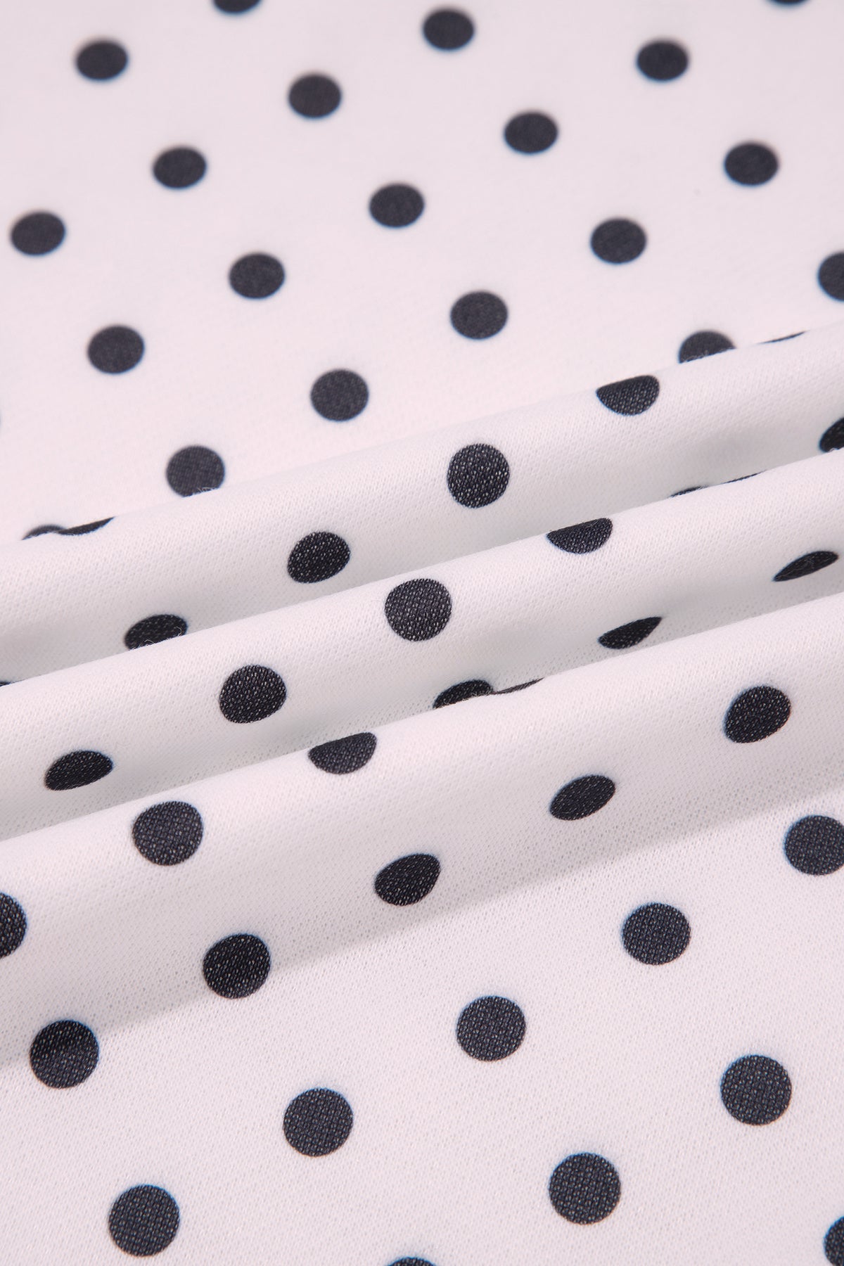 White Casual Polka Dot Mock Neck Sweatshirt-Tops/Sweatshirts & Hoodies-[Adult]-[Female]-2022 Online Blue Zone Planet