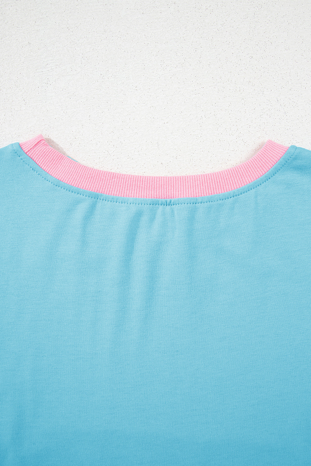 Turquoise Colorblock Edge Drop Shoulder T Shirt and Skirt 2Pcs Set-Two Piece Sets/Two Piece Dresses-[Adult]-[Female]-2022 Online Blue Zone Planet