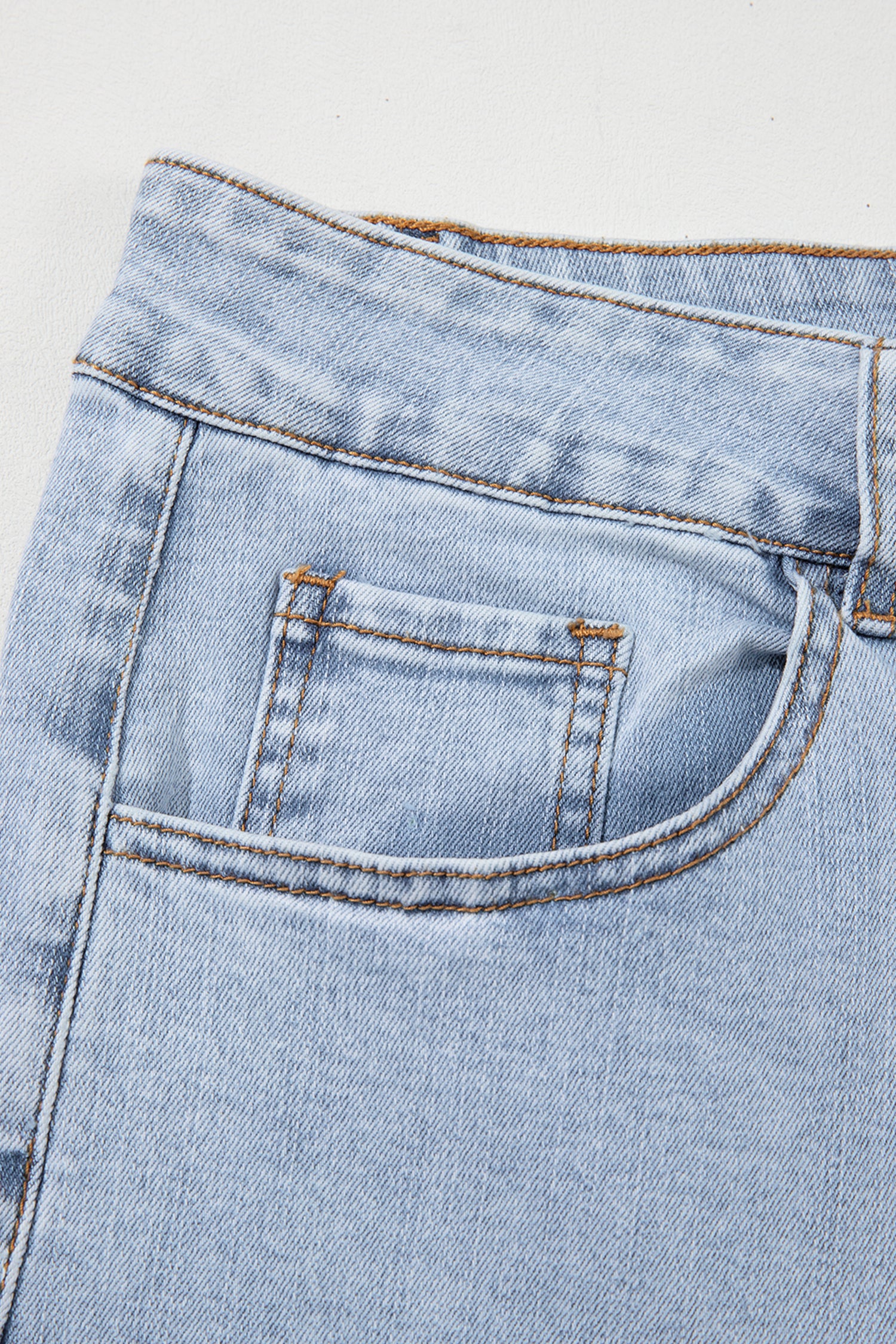Beau Blue Solid Paneling Loose Fit Plus Size Jeans-Plus Size/Plus Size Bottoms-[Adult]-[Female]-2022 Online Blue Zone Planet