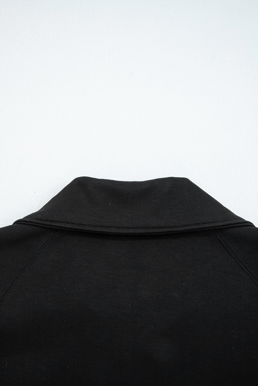 Black Zip Collar Long Sleeve Top Drawstring Pants Set-Two Piece Sets/Pant Sets-[Adult]-[Female]-2022 Online Blue Zone Planet