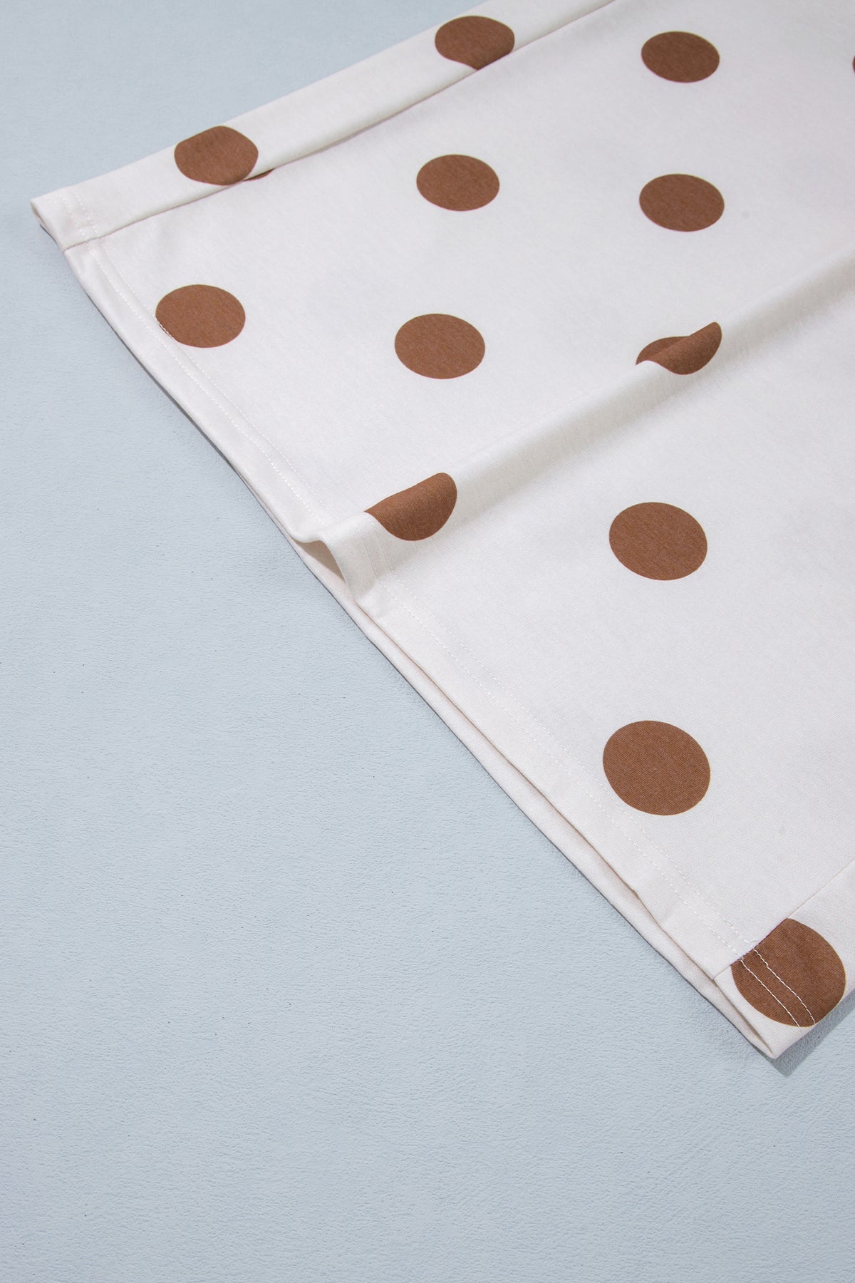 Khaki Polka Dot Elastic Waist Wide Leg Plus Size Pants-Plus Size/Plus Size Bottoms-[Adult]-[Female]-2022 Online Blue Zone Planet