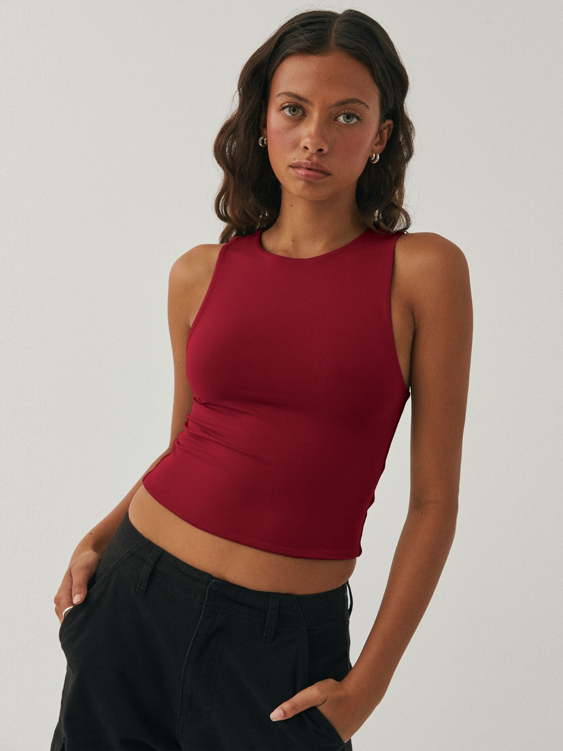 Blue Zone Planet | Round Neck Cropped Tank-TOPS / DRESSES-[Adult]-[Female]-2022 Online Blue Zone Planet