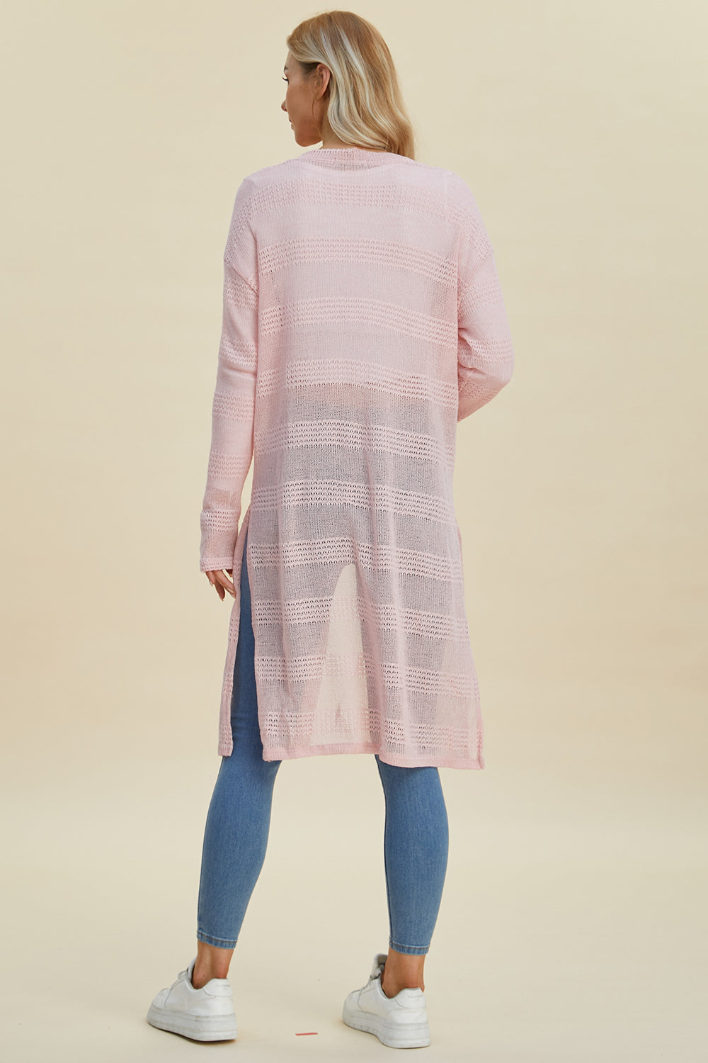 Blue Zone Planet | Double Take Full Size Open Front Longline Cardigan-TOPS / DRESSES-[Adult]-[Female]-2022 Online Blue Zone Planet