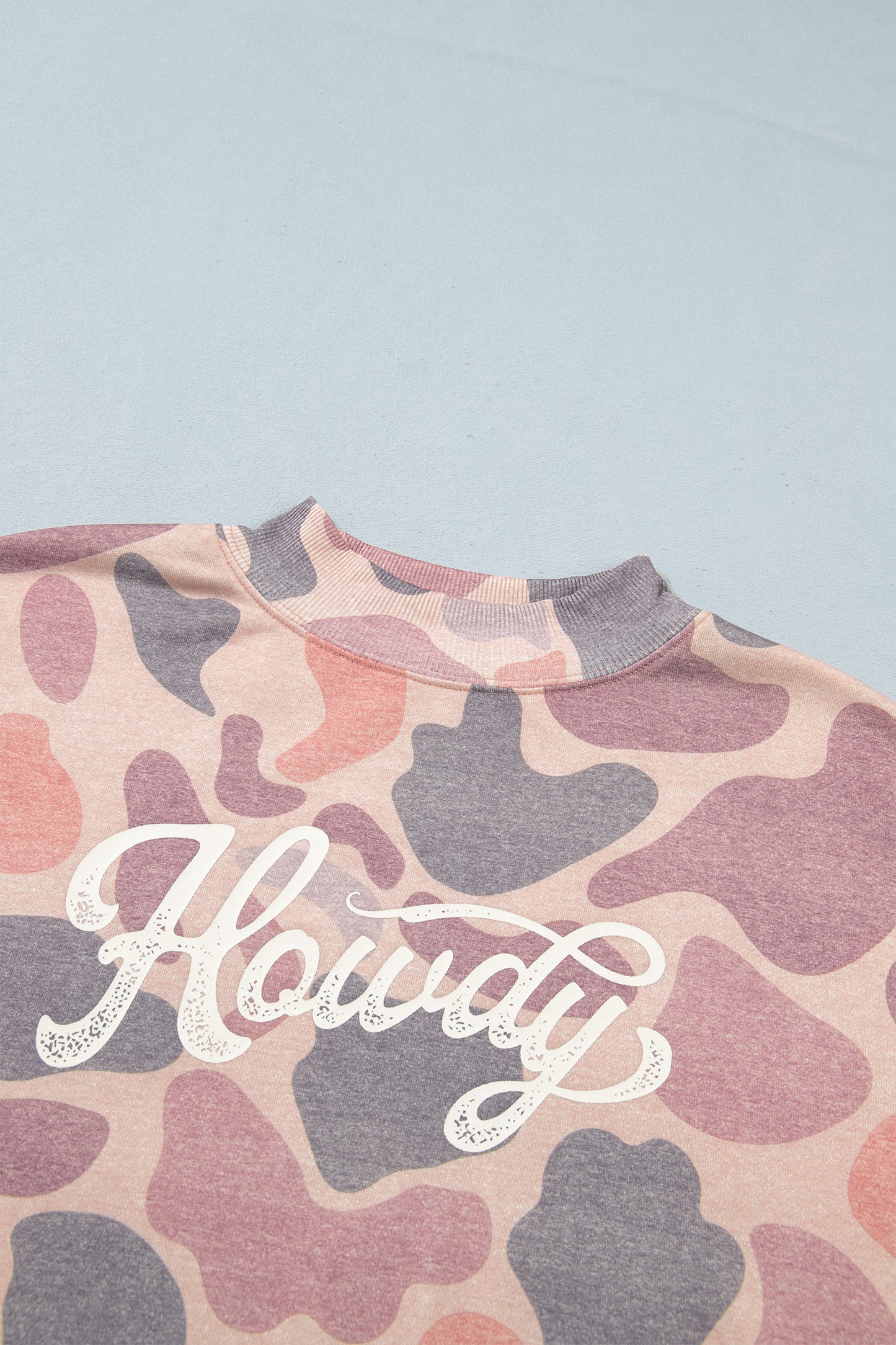 Multicolour Camo Print Howdy Western Style Baggy Pullover Sweatshirt-Tops/Sweatshirts & Hoodies-[Adult]-[Female]-2022 Online Blue Zone Planet