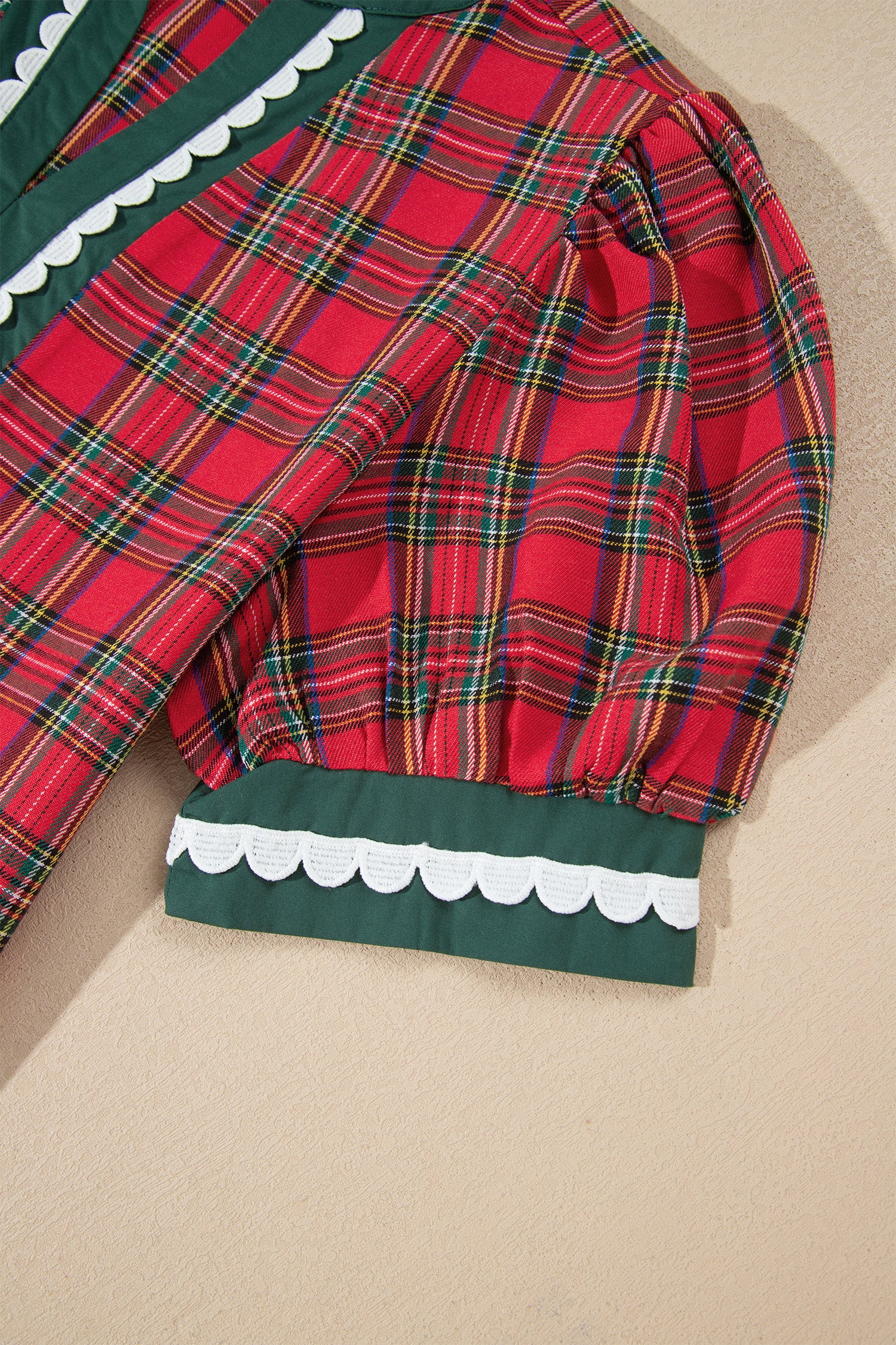 Red Plaid Mini Mini Shift Style Short Sleeve Dress-TOPS / DRESSES-[Adult]-[Female]-2022 Online Blue Zone Planet