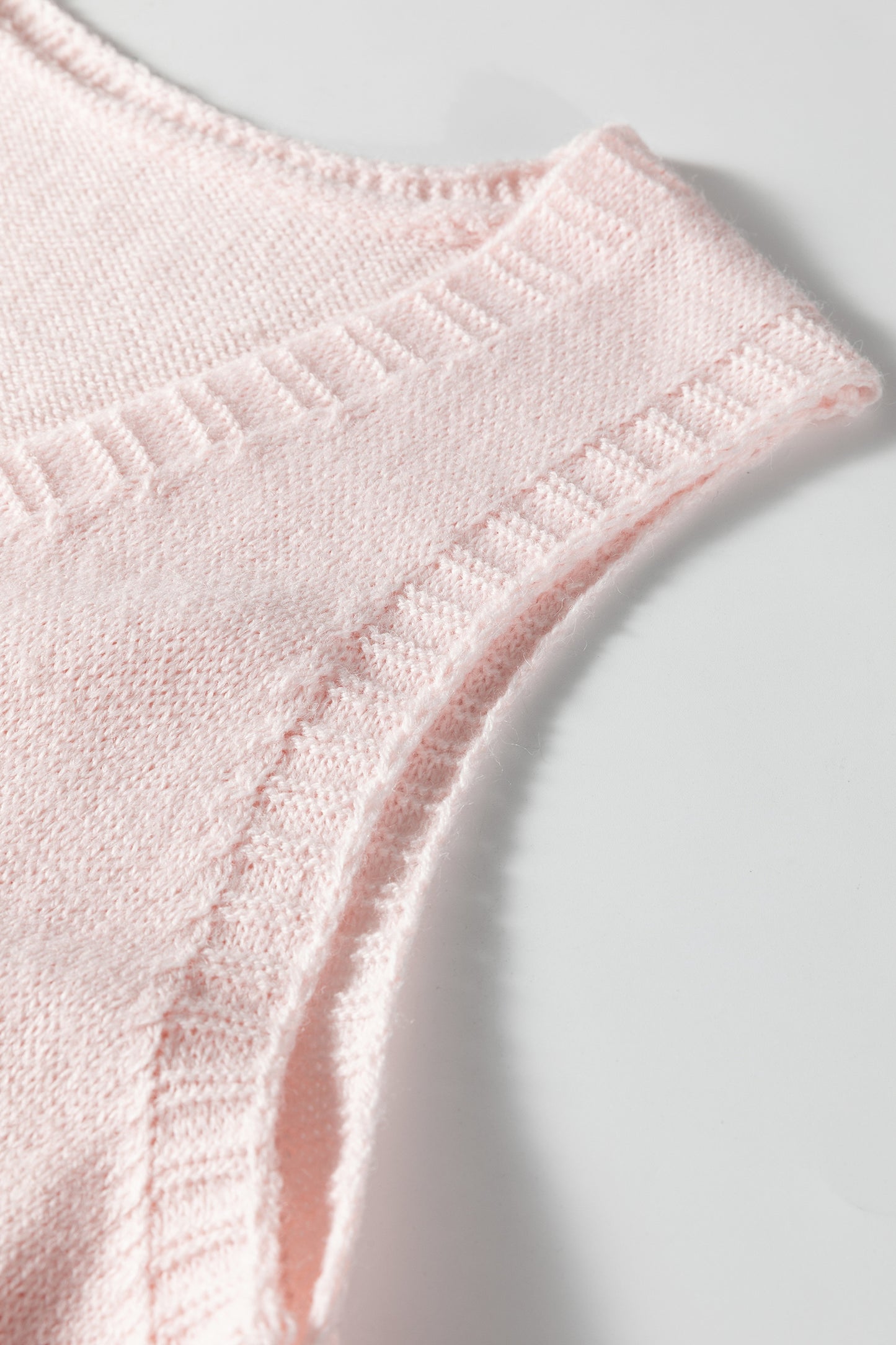 Delicacy Ribbed Deep V Neckline Front Pocketed Loose Tunic Sweater Vest