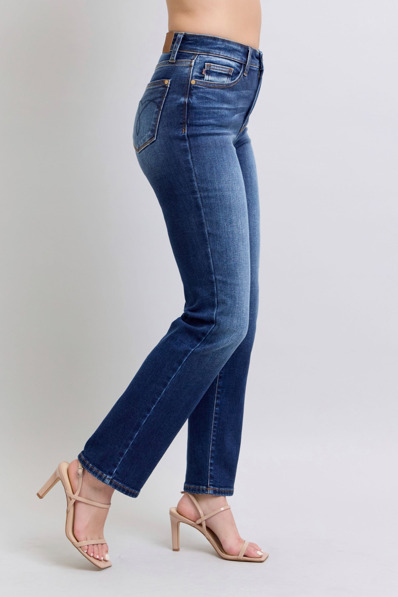 Judy Blue Full Size Washed Straight Leg Jeans with Pockets-BOTTOM SIZES SMALL MEDIUM LARGE-[Adult]-[Female]-2022 Online Blue Zone Planet