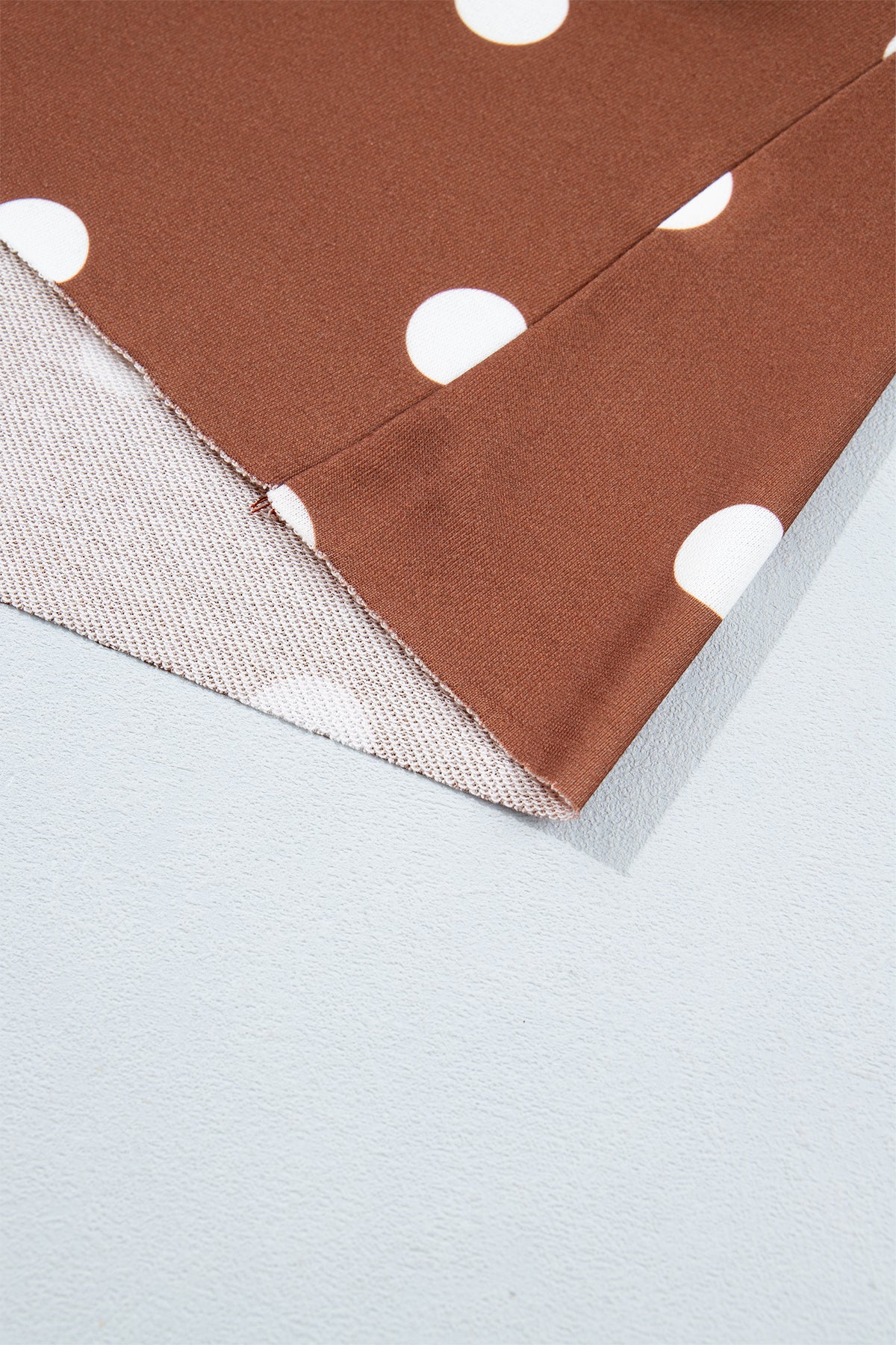 Brown Polka Dot Raw Hem Relaxed Pullover Loose Skort Two Piece Set-Two Piece Sets/Short Sets-[Adult]-[Female]-2022 Online Blue Zone Planet