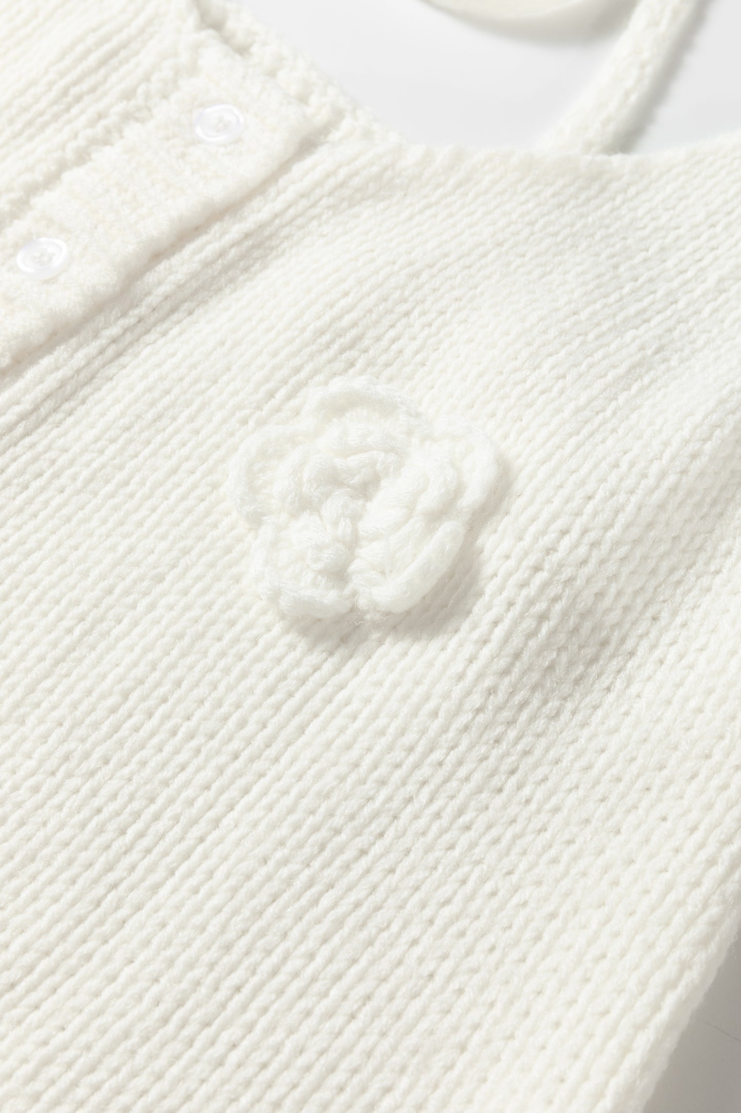 White 3d Flower Spaghetti Straps Sweater Vest-TOPS / DRESSES-[Adult]-[Female]-2022 Online Blue Zone Planet