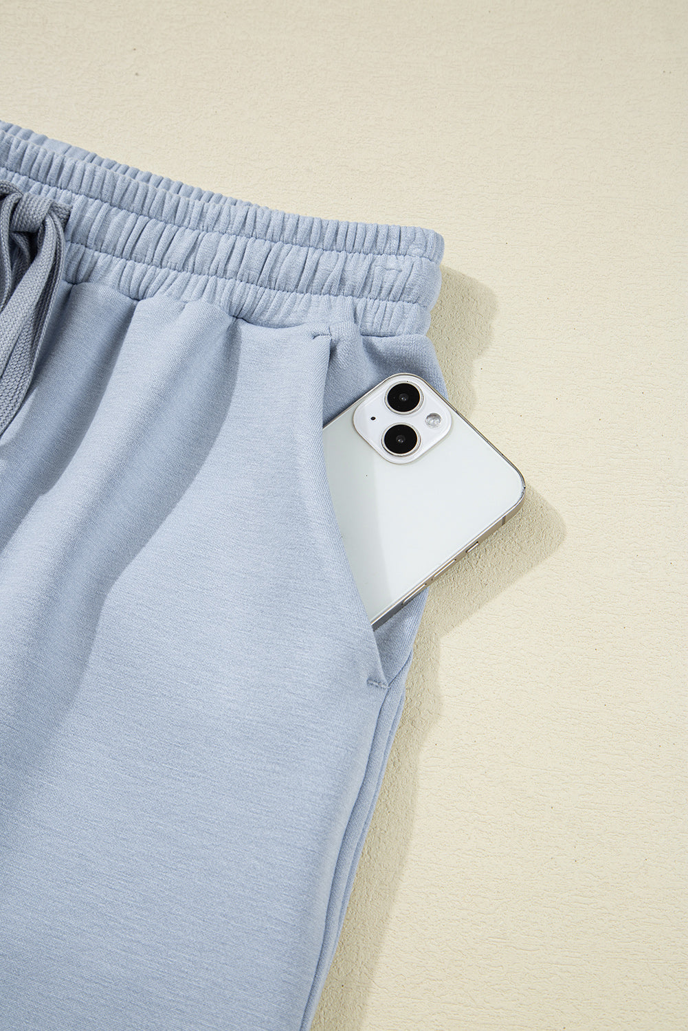 Beau Blue Half Zip Thumbhole Sleeve Hoodie Active Pants 2pcs Outfit-Tops / Dresses-[Adult]-[Female]-2022 Online Blue Zone Planet
