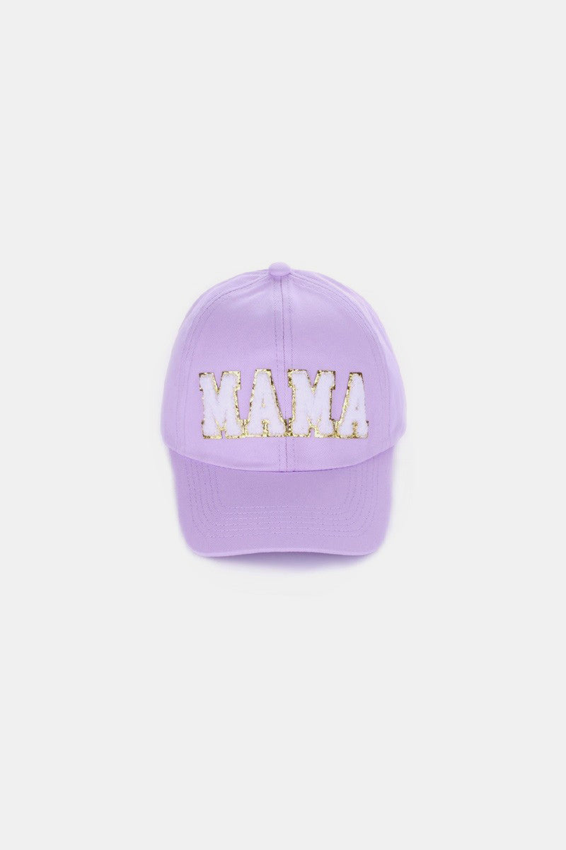 Blue Zone Planet | MAMA Chenille Patch Baseball Cap-HATS-[Adult]-[Female]-Lavender-One Size-2022 Online Blue Zone Planet