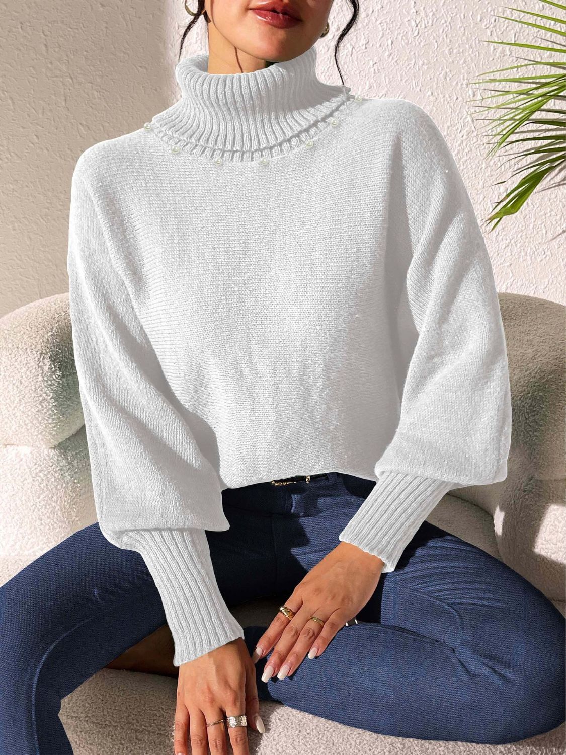 Turtleneck Long Sleeve Sweater-TOPS / DRESSES-[Adult]-[Female]-2022 Online Blue Zone Planet