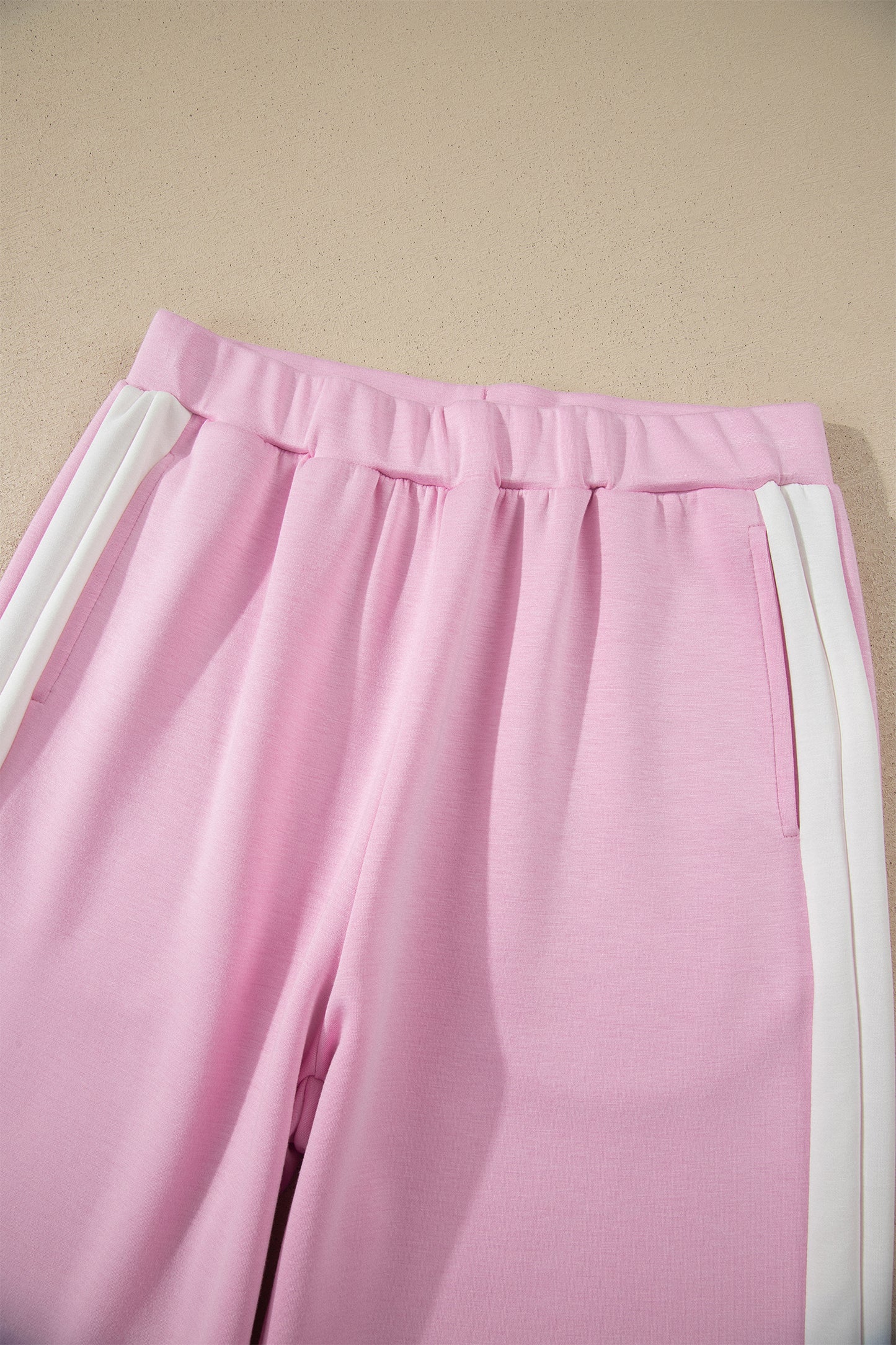 Sky Blue Colorblock Trim Cropped Tank Elastic Waist Shift Pants 2pcs Set-Two Piece Sets/Pant Sets-[Adult]-[Female]-2022 Online Blue Zone Planet