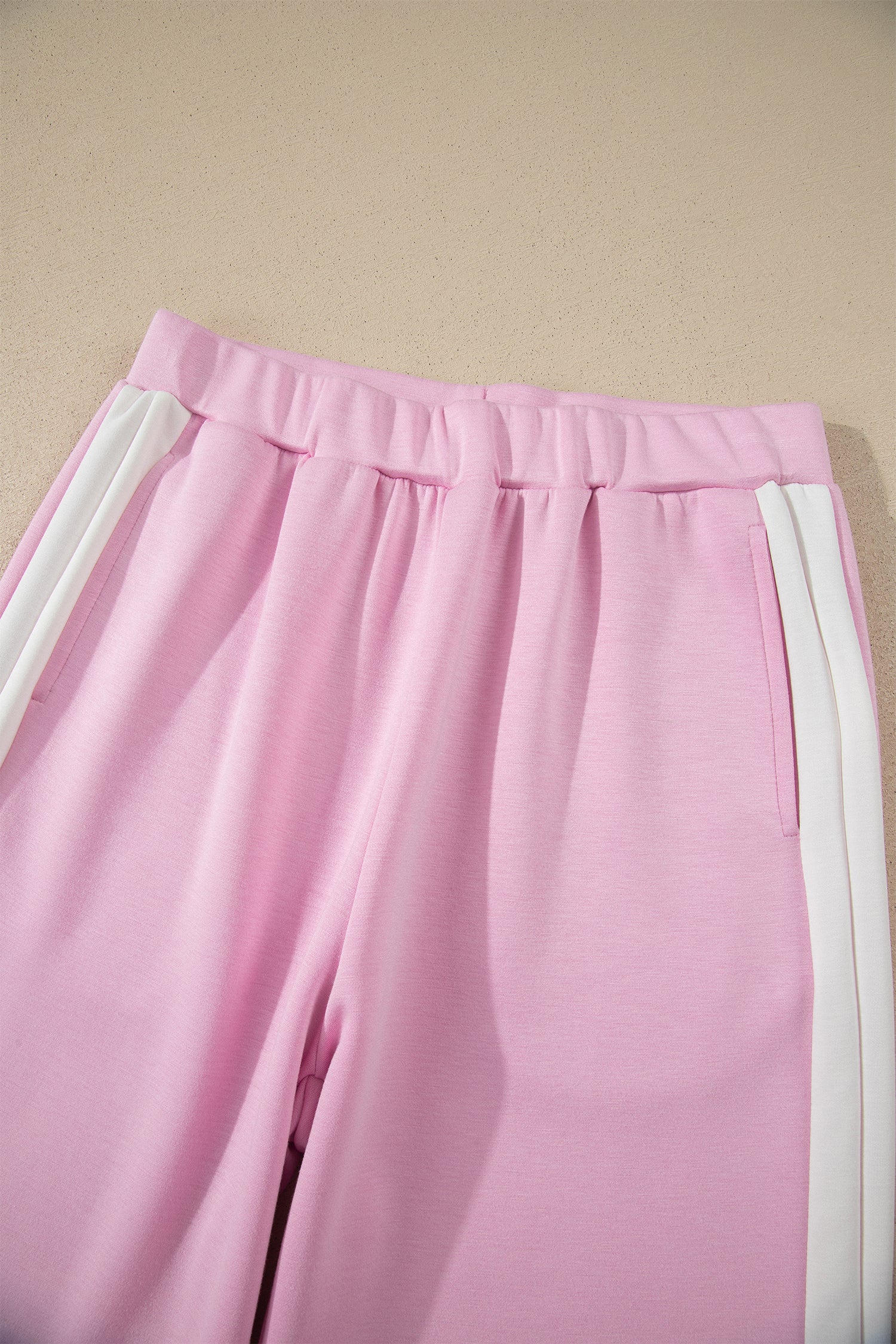 Sky Blue Colorblock Trim Cropped Tank Elastic Waist Shift Pants 2pcs Set-Two Piece Sets/Pant Sets-[Adult]-[Female]-2022 Online Blue Zone Planet